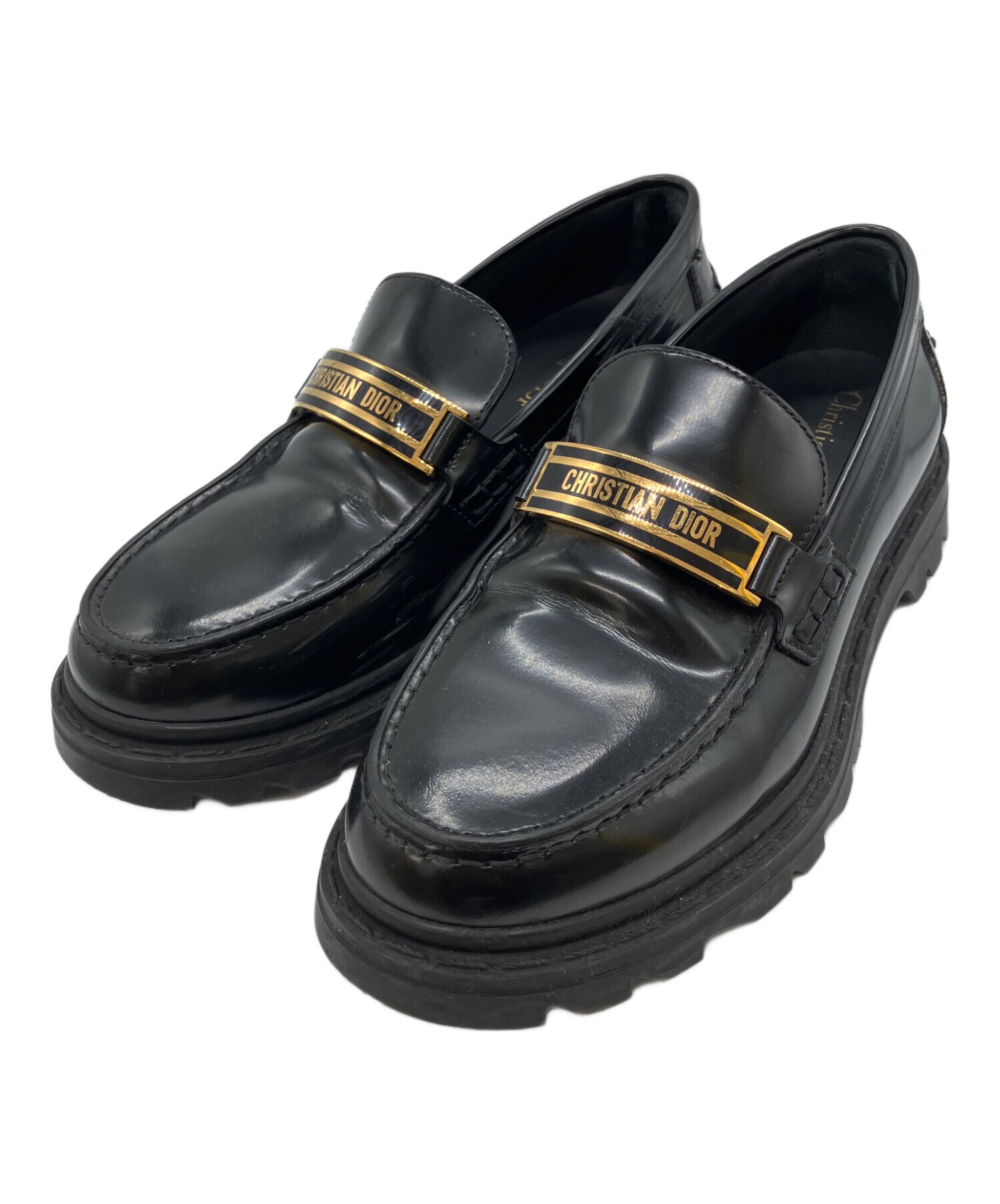 Dior Code ディオール コード ローファー ブラック黒37 中古・古着通販】Christian Dior (クリスチャン ディオール) DIOR CODE