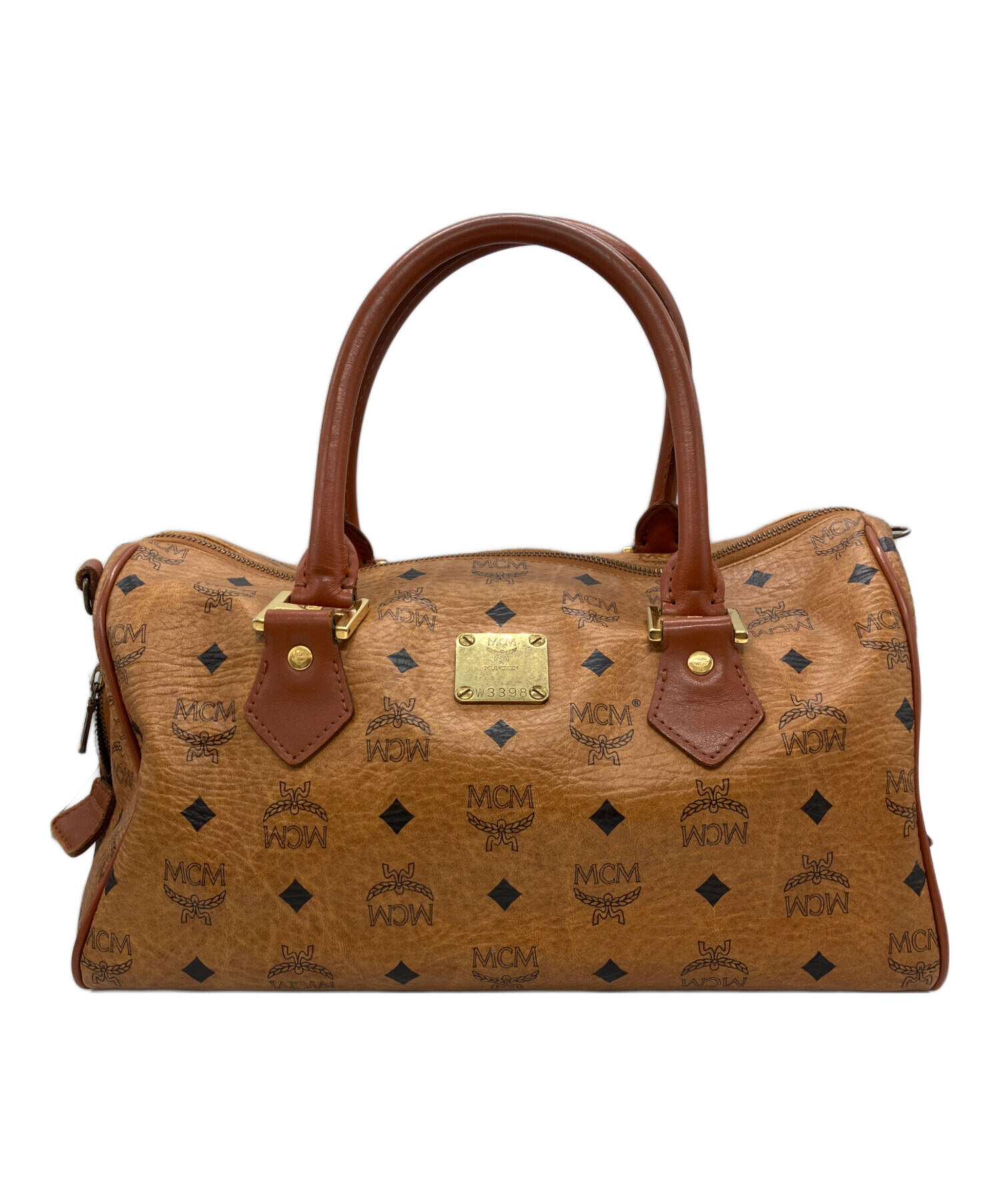 B*E様 MCM ヴィセトス ボストンバッグ ハンドバッグ ブラウン 中古・古着通販】MCM (エムシーエム) ヴィセトス柄ボストンバッグ