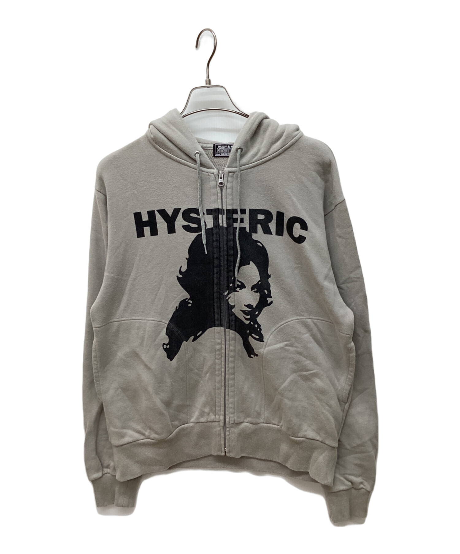 HYSTERIC GLAMOUR ジップアップパーカー グレー S 中古・古着通販】Hysteric Glamour (ヒステリックグラマー) HGAS/WOMAN