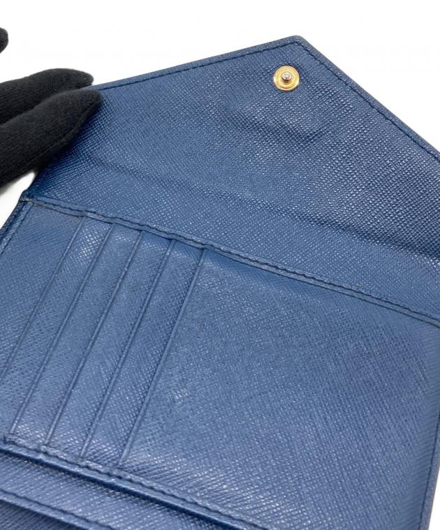 中古・古着通販】PRADA (プラダ) 3つ折り財布 ネイビー｜ブランド