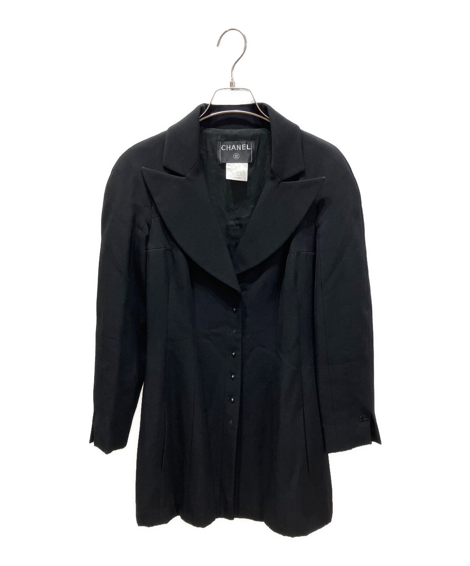 中古・古着通販】CHANEL (シャネル) ウール サドルジャケット ブラック