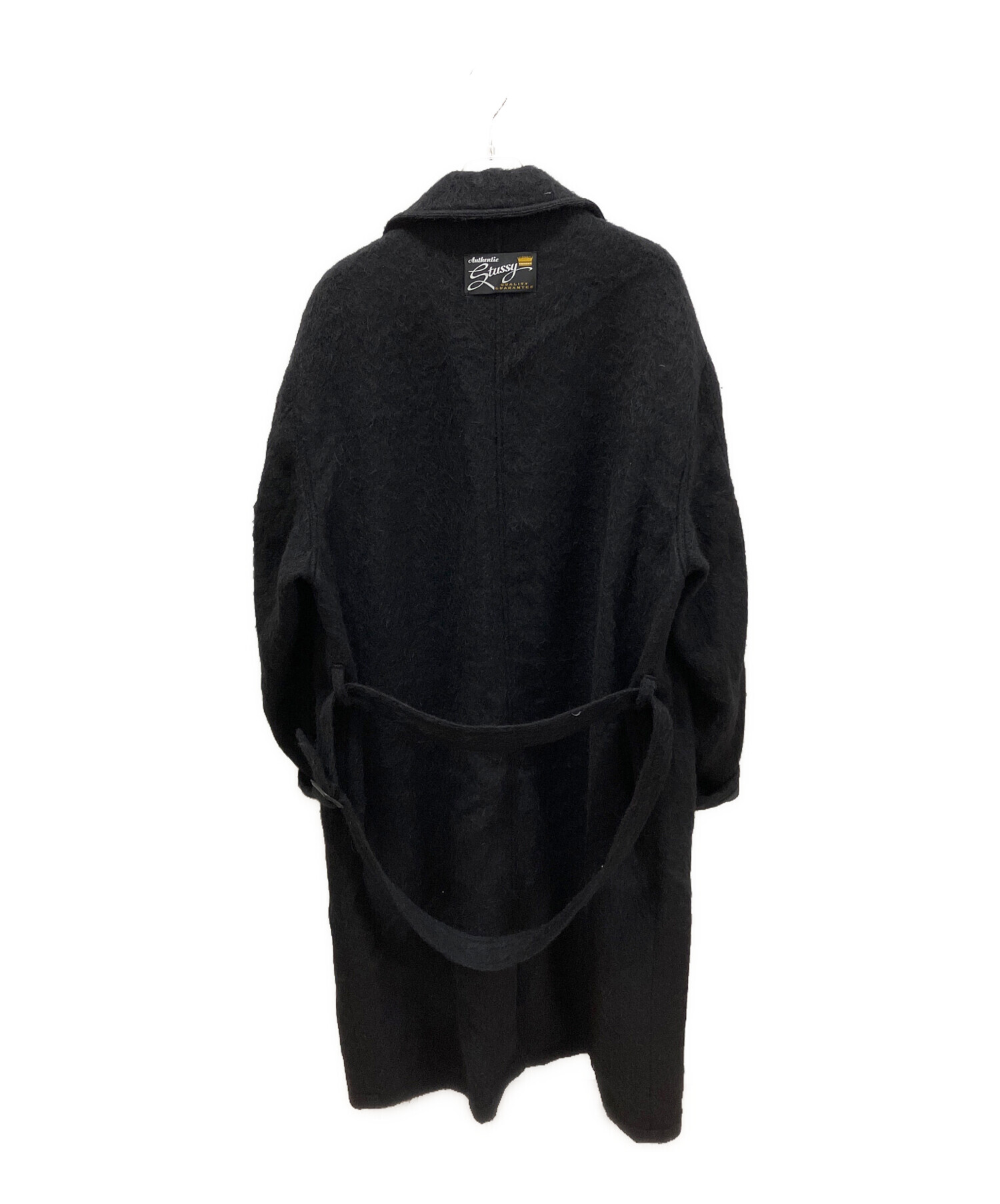 中古・古着通販】stussy (ステューシー) Mohair Trench Coat ブラック