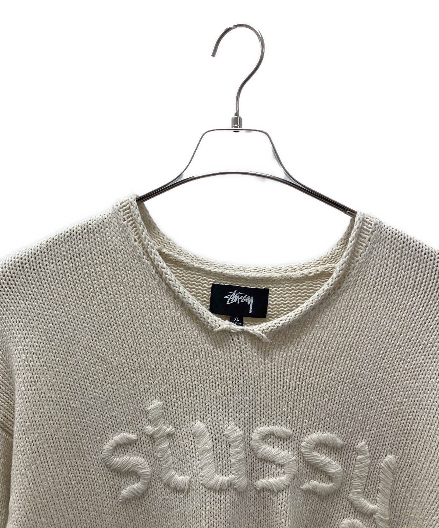 中古・古着通販】stussy (ステューシー) ロゴコットンリネンニット 