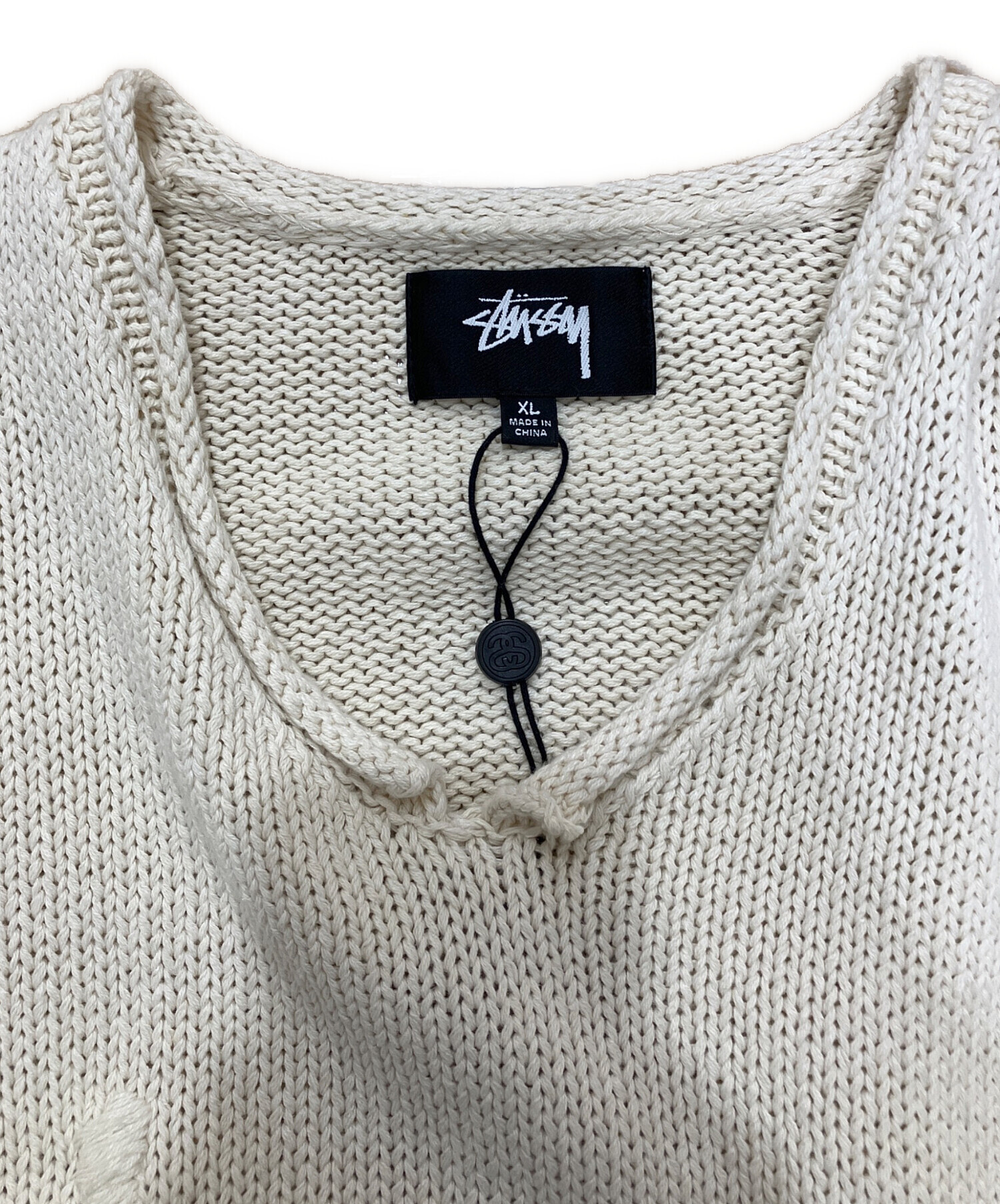 中古・古着通販】stussy (ステューシー) ロゴコットンリネンニット 