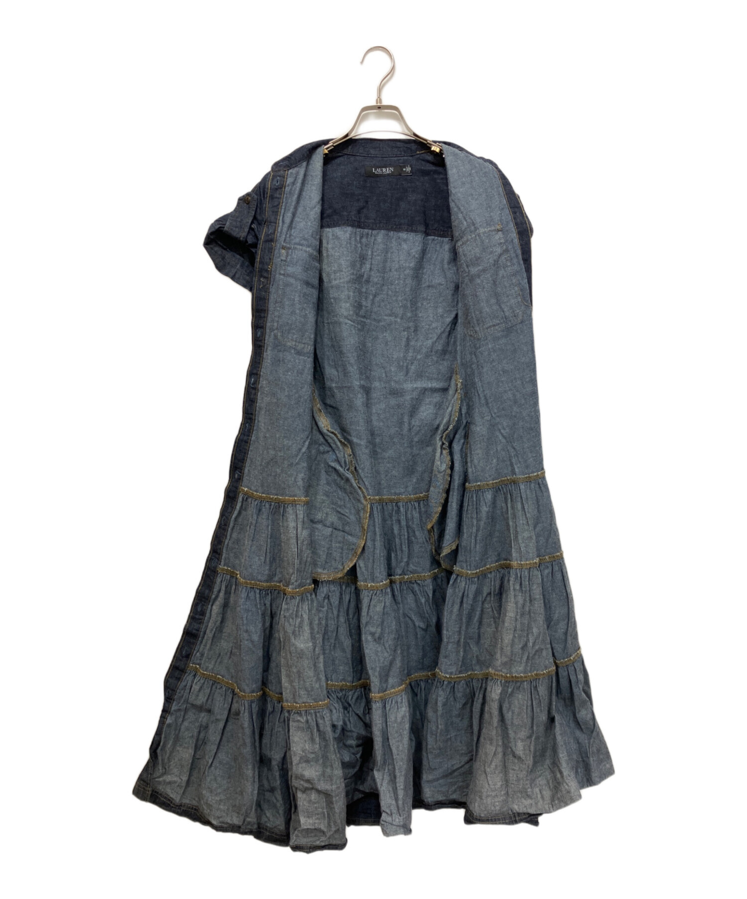 美品　マキシ丈　ローレンラルフローレン　 ティアード デニム ワンピース 中古・古着通販】LAUREN RALPH LAUREN (ローレンラルフローレン