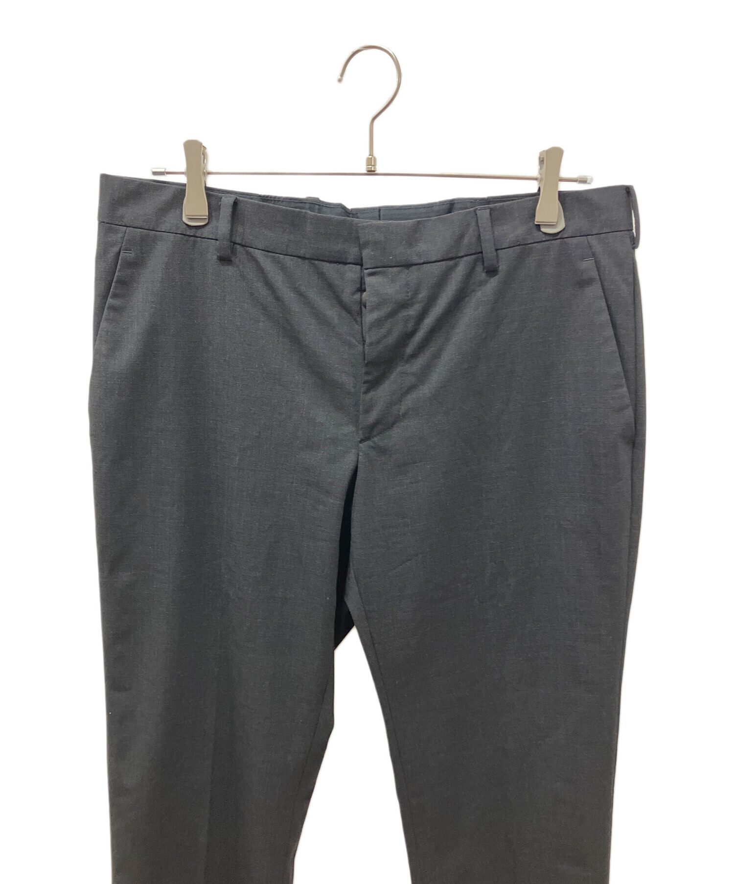 中古・古着通販】PRADA (プラダ) ウールスラックス ブラック サイズ:48