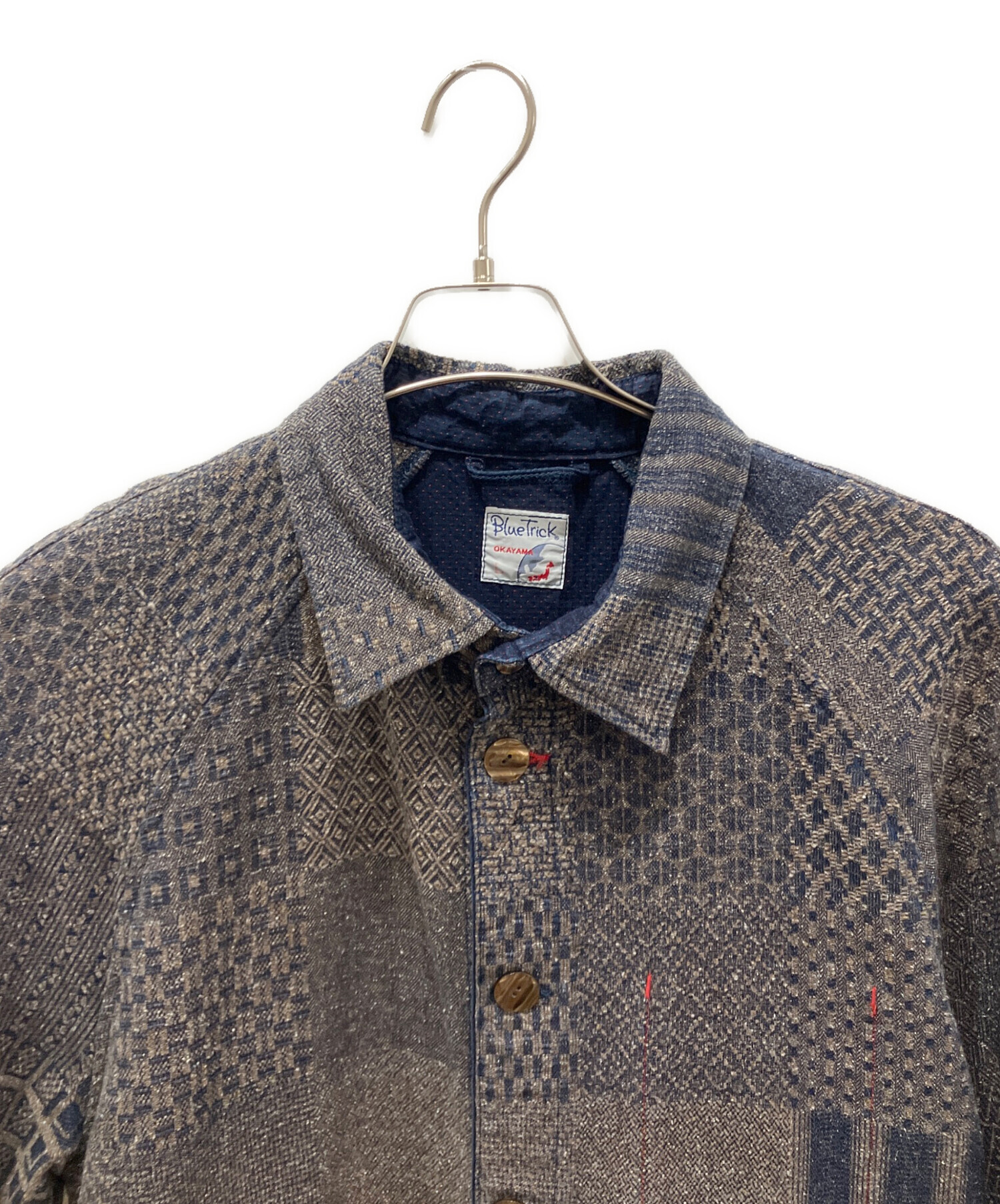 中古・古着通販】BLUE TRICK (ブルートリック) 総柄ステンカラーコート