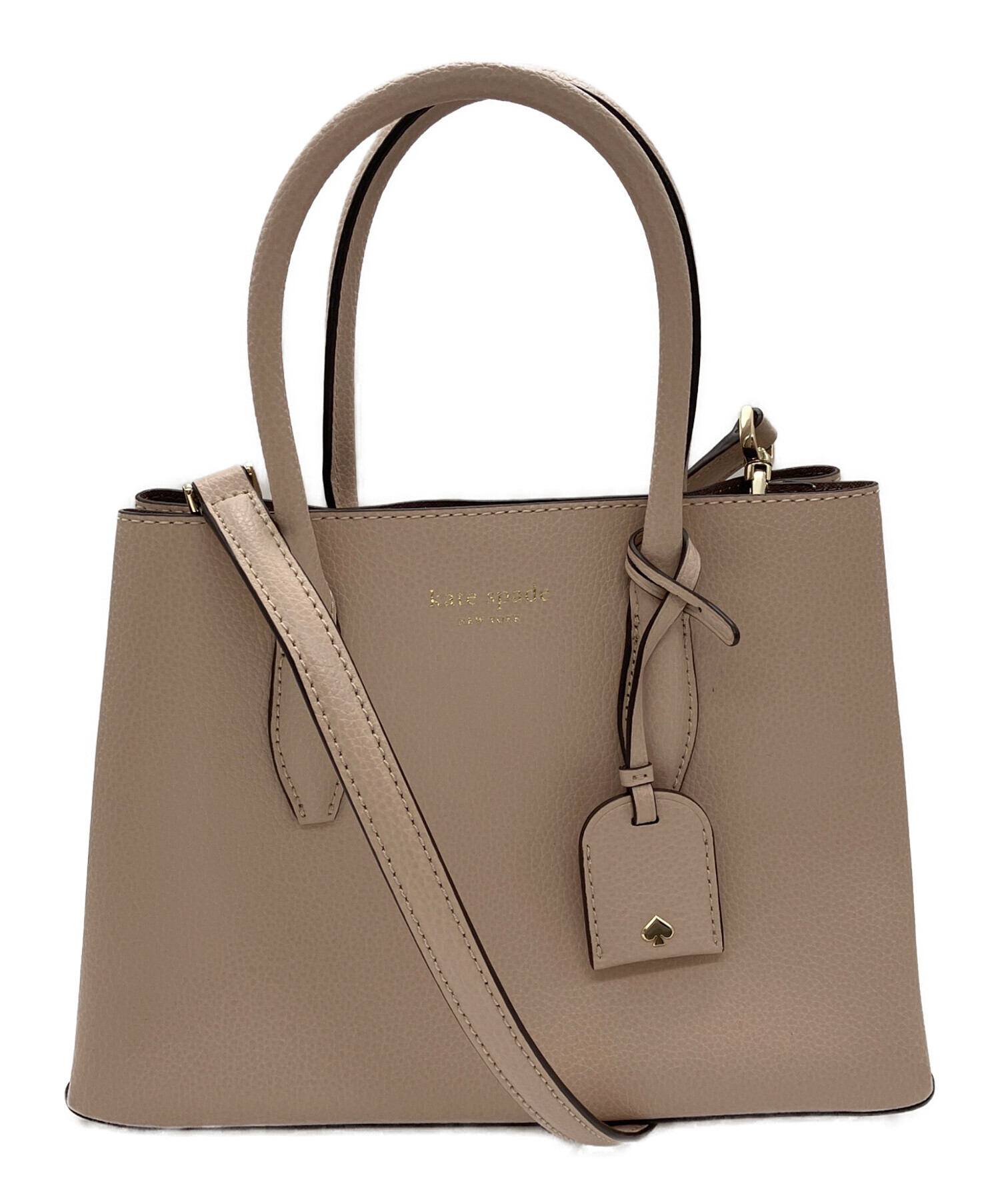 ケイトスペード　エヴァスモール　サッチェル 2way グレー　ピンク　レザー 中古・古着通販】Kate Spade (ケイトスペード) エヴァ スモール