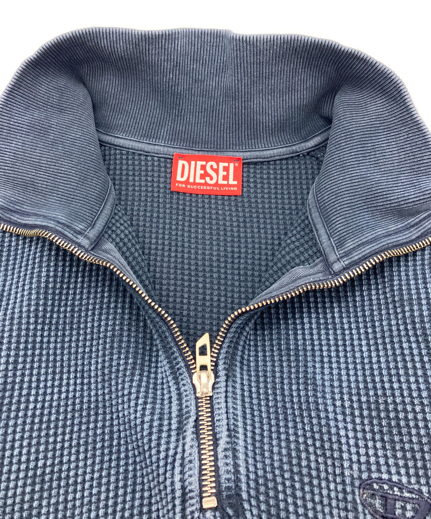 DIESEL ハーフジップスウェット　Lサイズ 中古・古着通販】DIESEL (ディーゼル) ビンテージ加工ハーフスリーブ