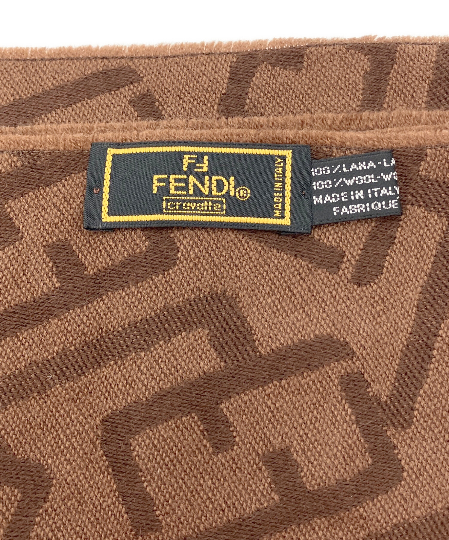 中古・古着通販】FENDI (フェンディ) FFロゴ ウールマフラー ブラウン