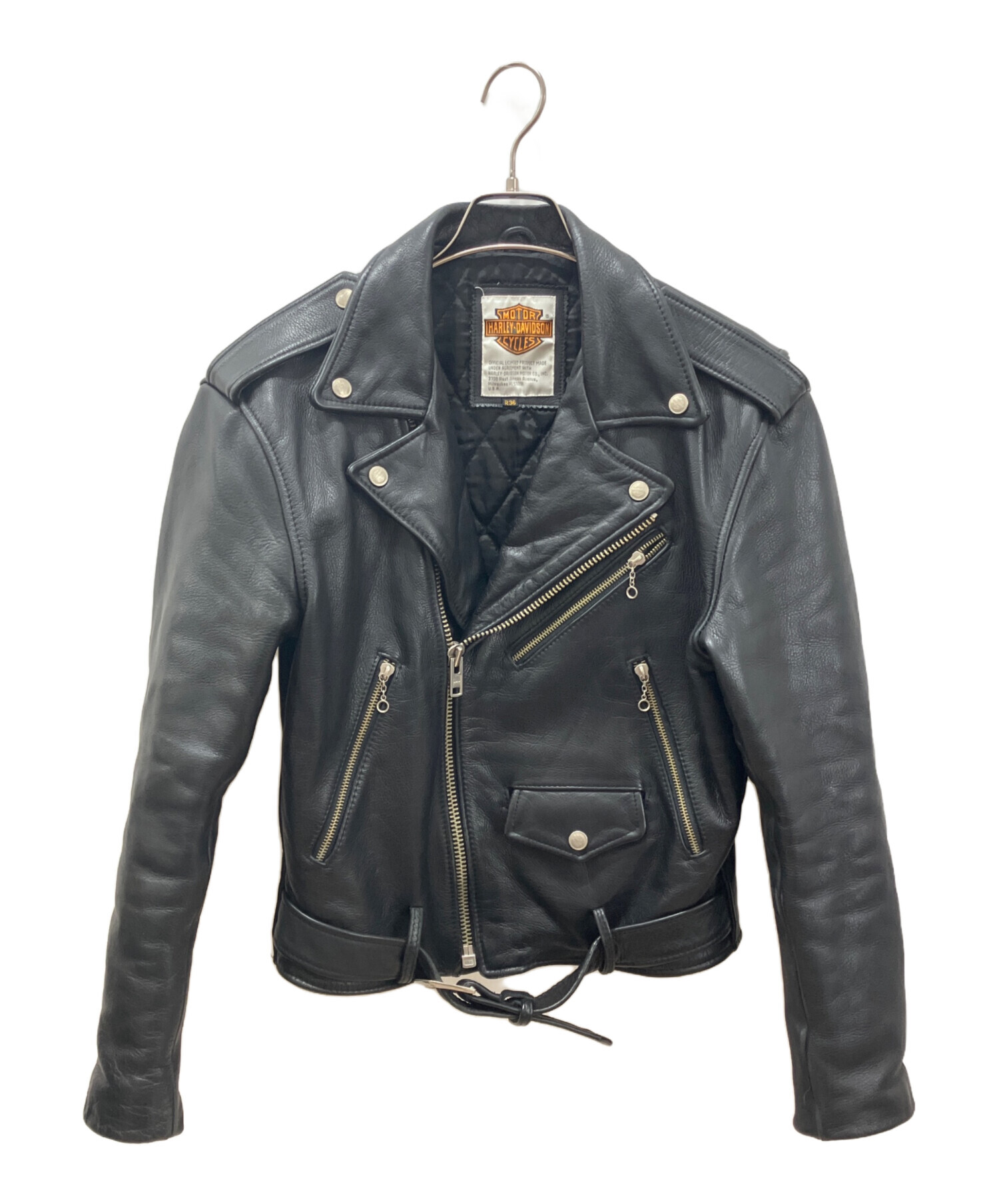 Harley-Davidson ダブルライダースジャケット 36 中古・古着通販】HARLEY-DAVIDSON (ハーレーダビッドソン) カウレザー