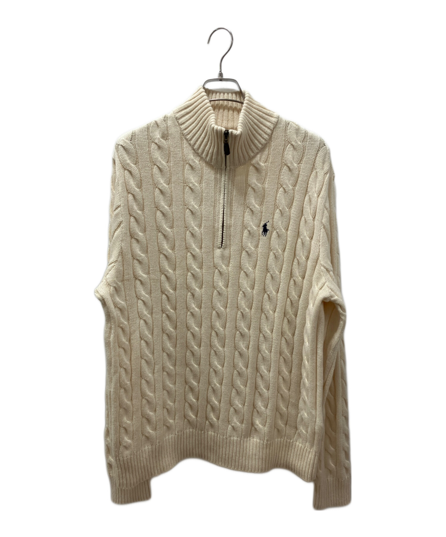 未使用タグ付♪ポロラルフローレン ケーブルニット ハーフジップ ベージュブラウン m34999578008_1.jpg?1753185374