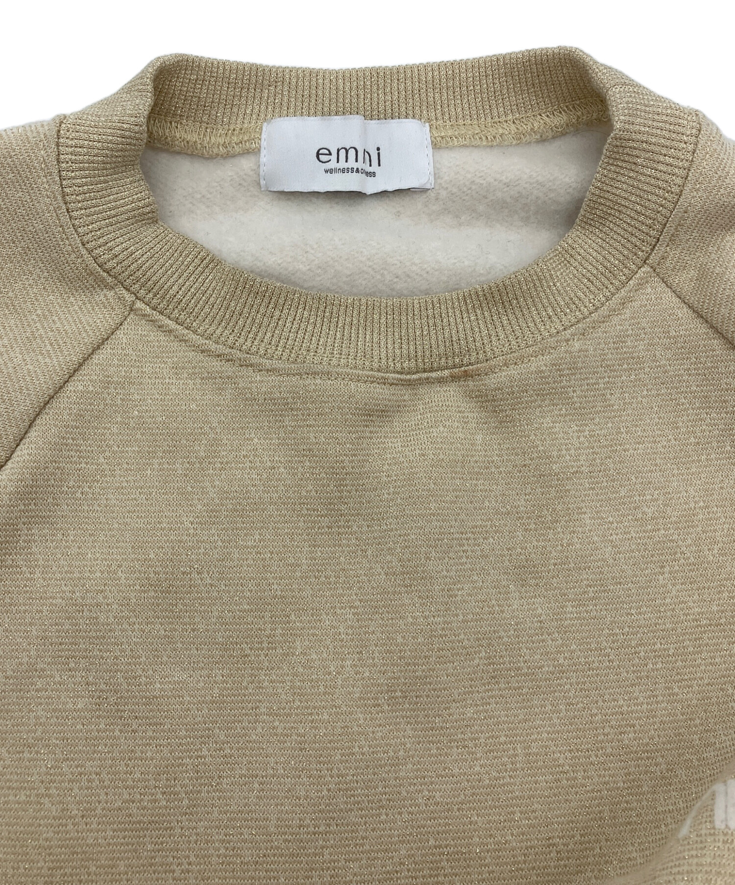 中古・古着通販】emmi (エミ) ペプラムラメ裏毛プルオーバー イエロー 
