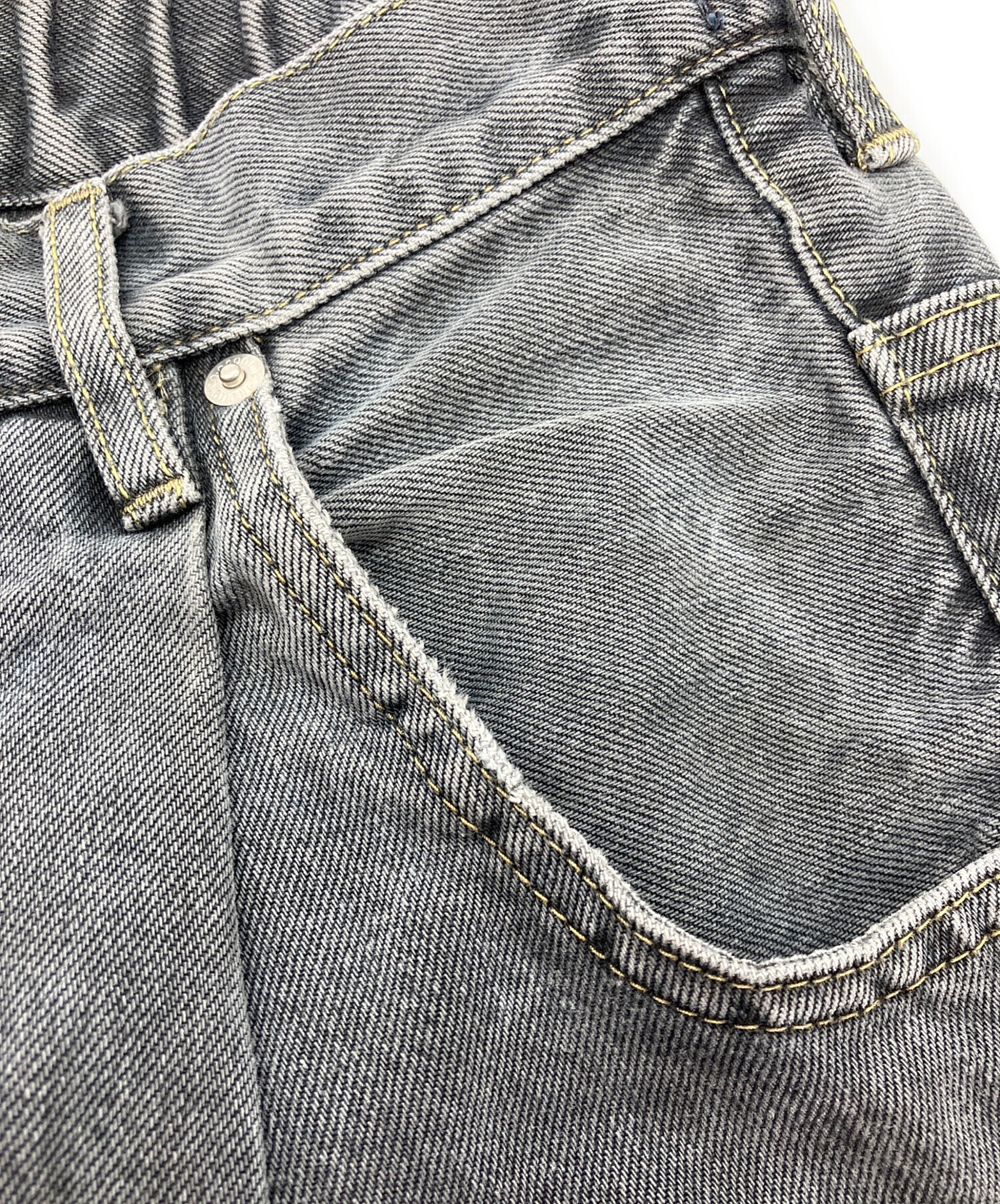 中古・古着通販】NEON SIGN (ネオンサイン) W BLACK UNHEMMED WIDE 