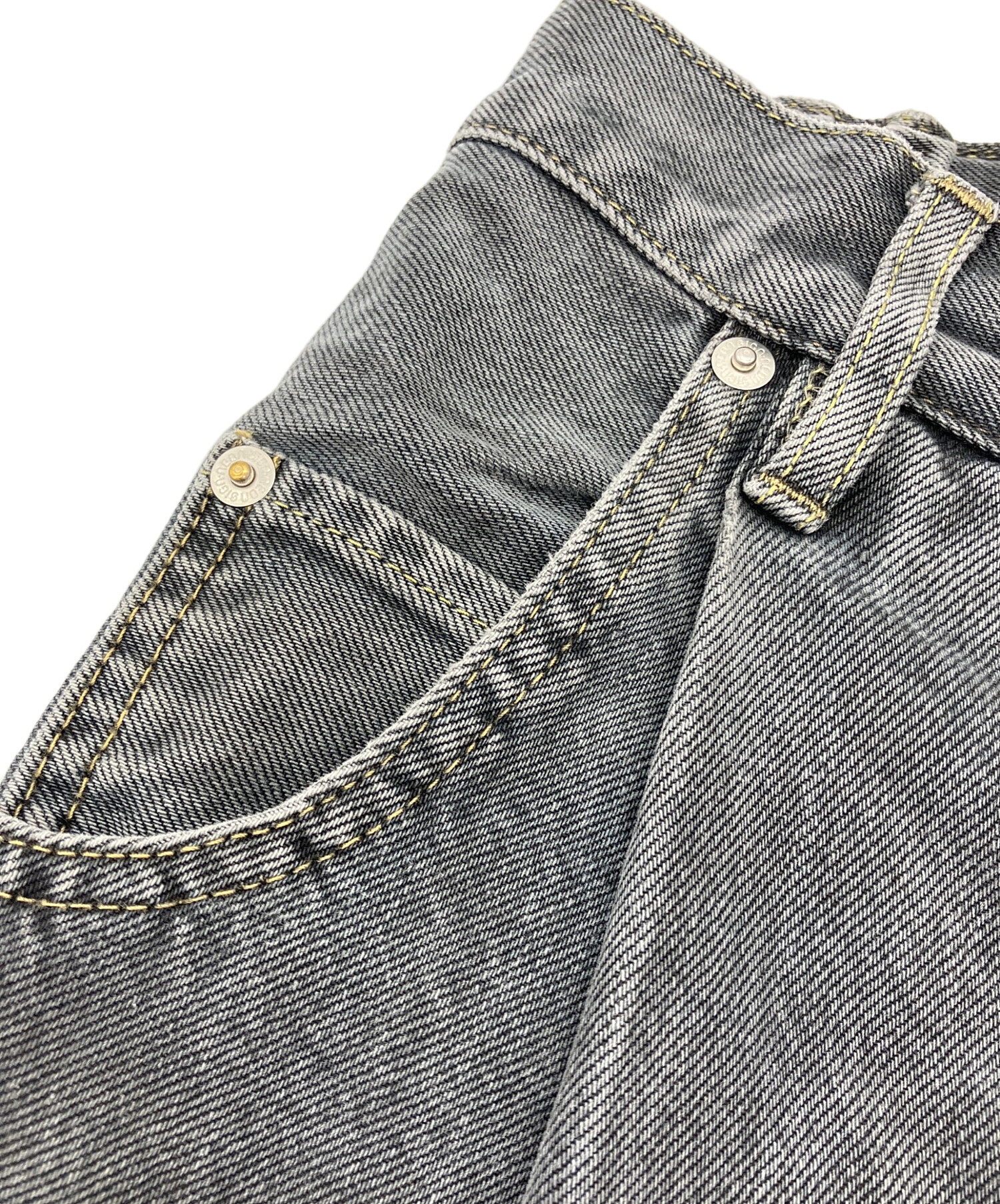 中古・古着通販】NEON SIGN (ネオンサイン) W BLACK UNHEMMED WIDE 