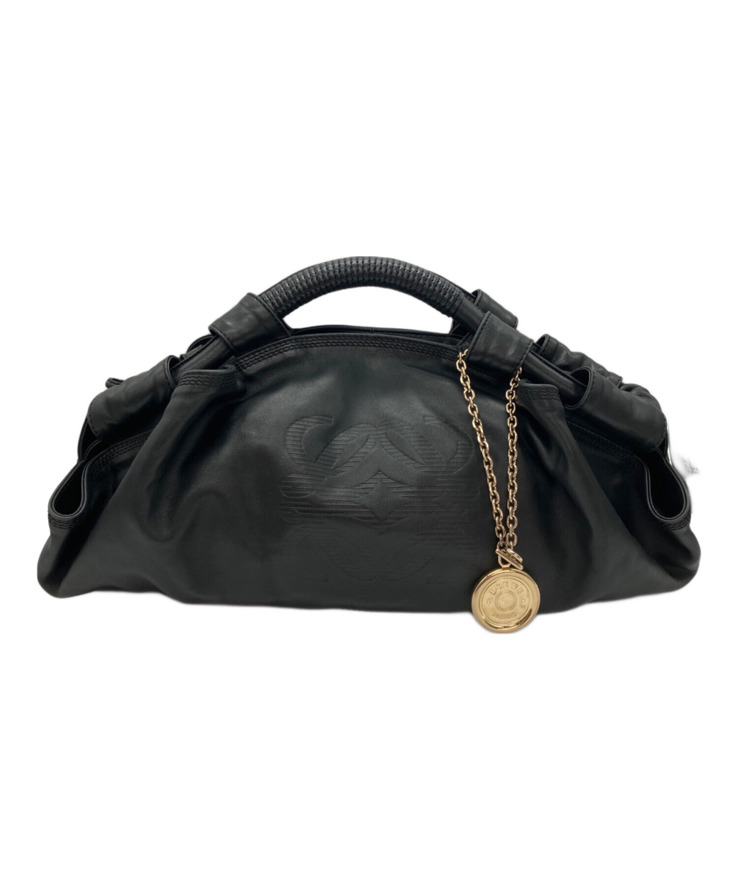 中古 ロエベ ハンドバッグ ナッパアイレ レディース ブラック 黒 ナッパレザー 中古・古着通販】LOEWE (ロエベ) ナッパアイレ レザーハンドバッグ