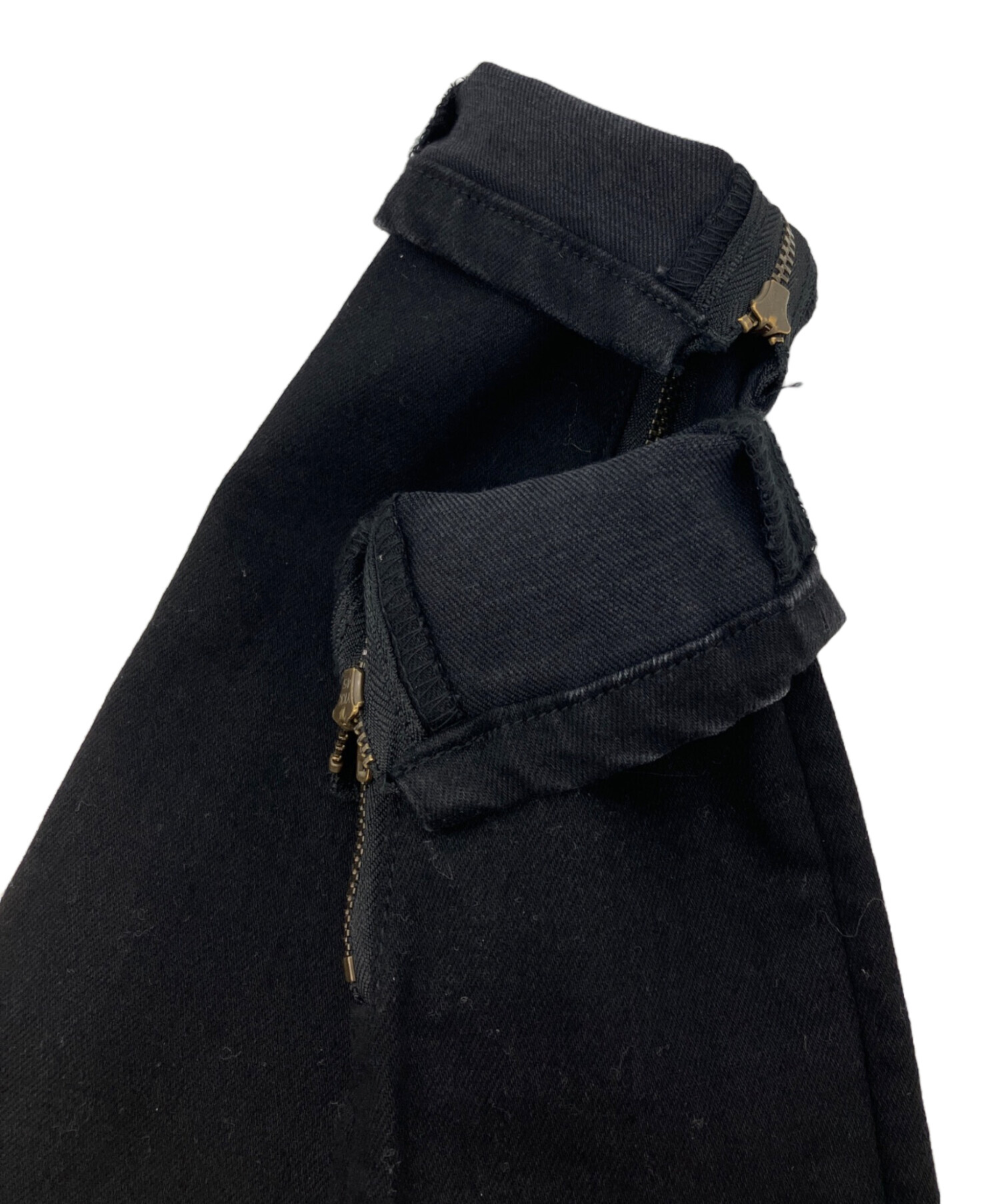 rerere　黒 中古・古着通販】sheller (シェリエ) GOLD ZIP BLACK DENIM ブラック