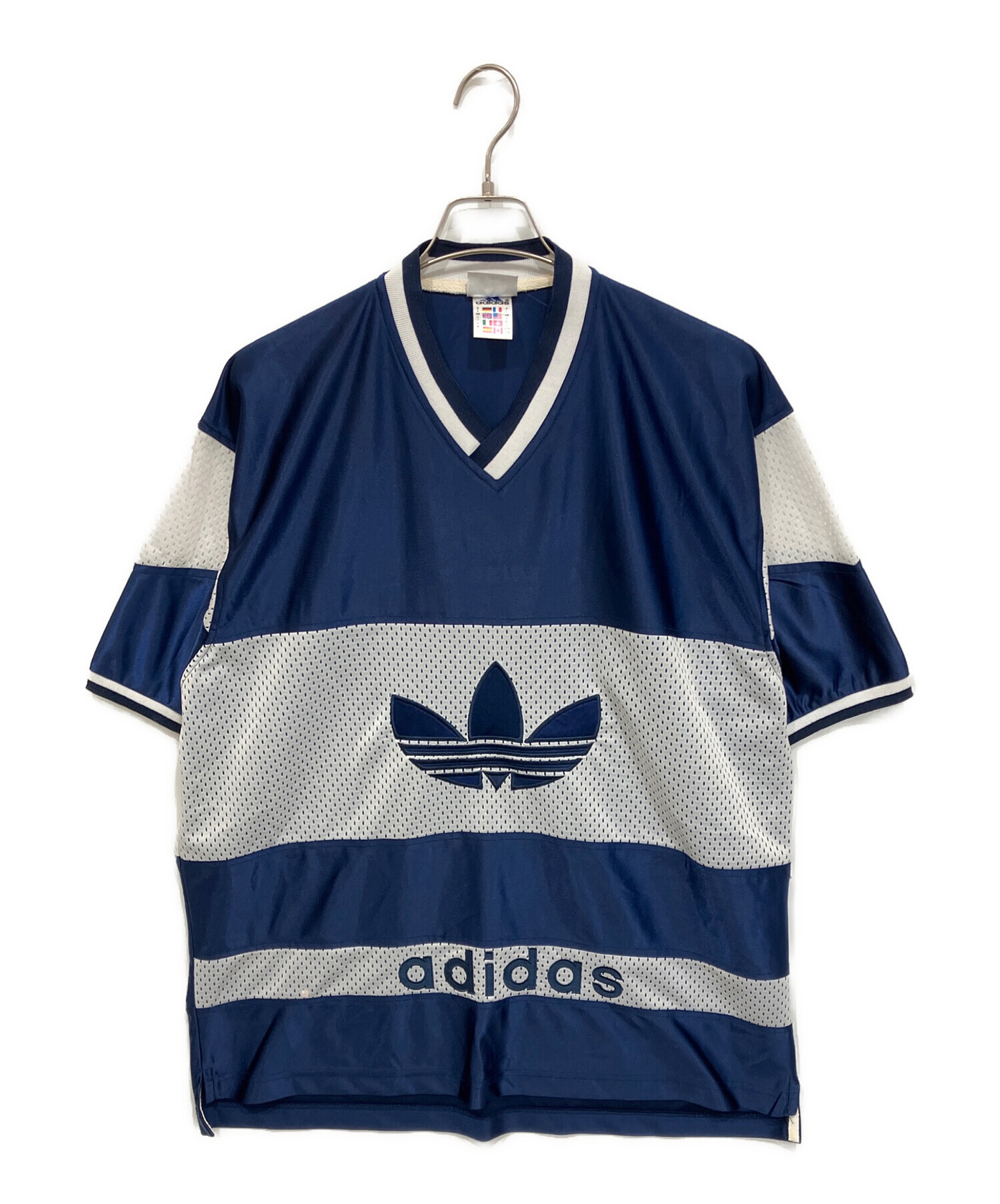 90s adidas アディダス ヴィンテージ ビッグトレフォイル ゲームシャツ 中古・古着通販】adidas (アディダス) 90S トレフォイルロゴ ゲーム