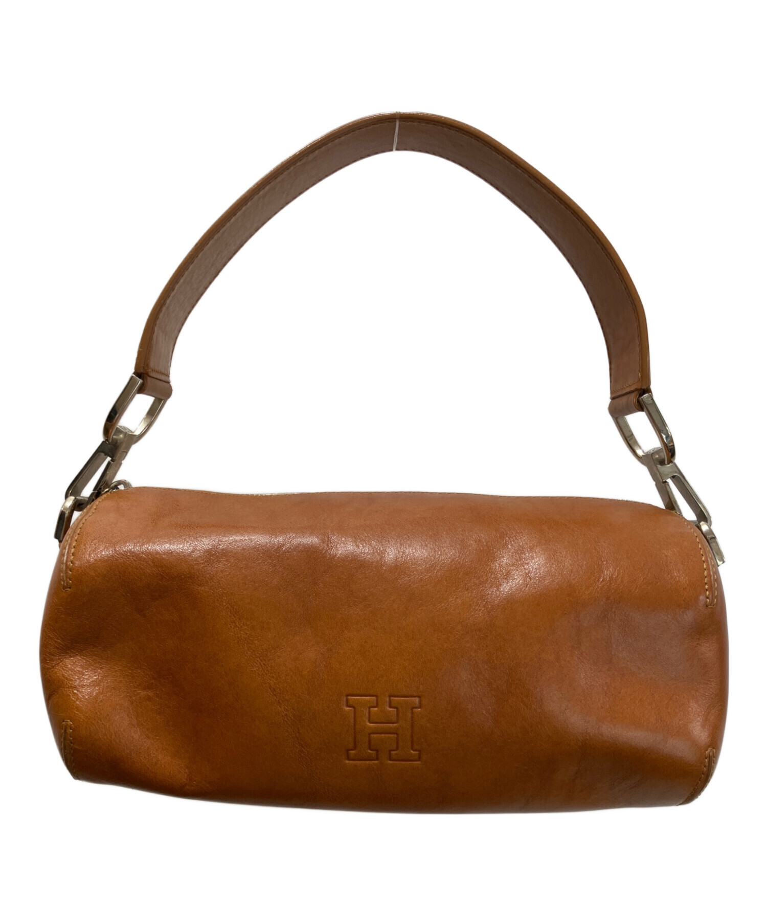 HIROFU ヒロフ トートバッグ ロゴ金具 レザー ブラウン HIROFU ヒロフ 