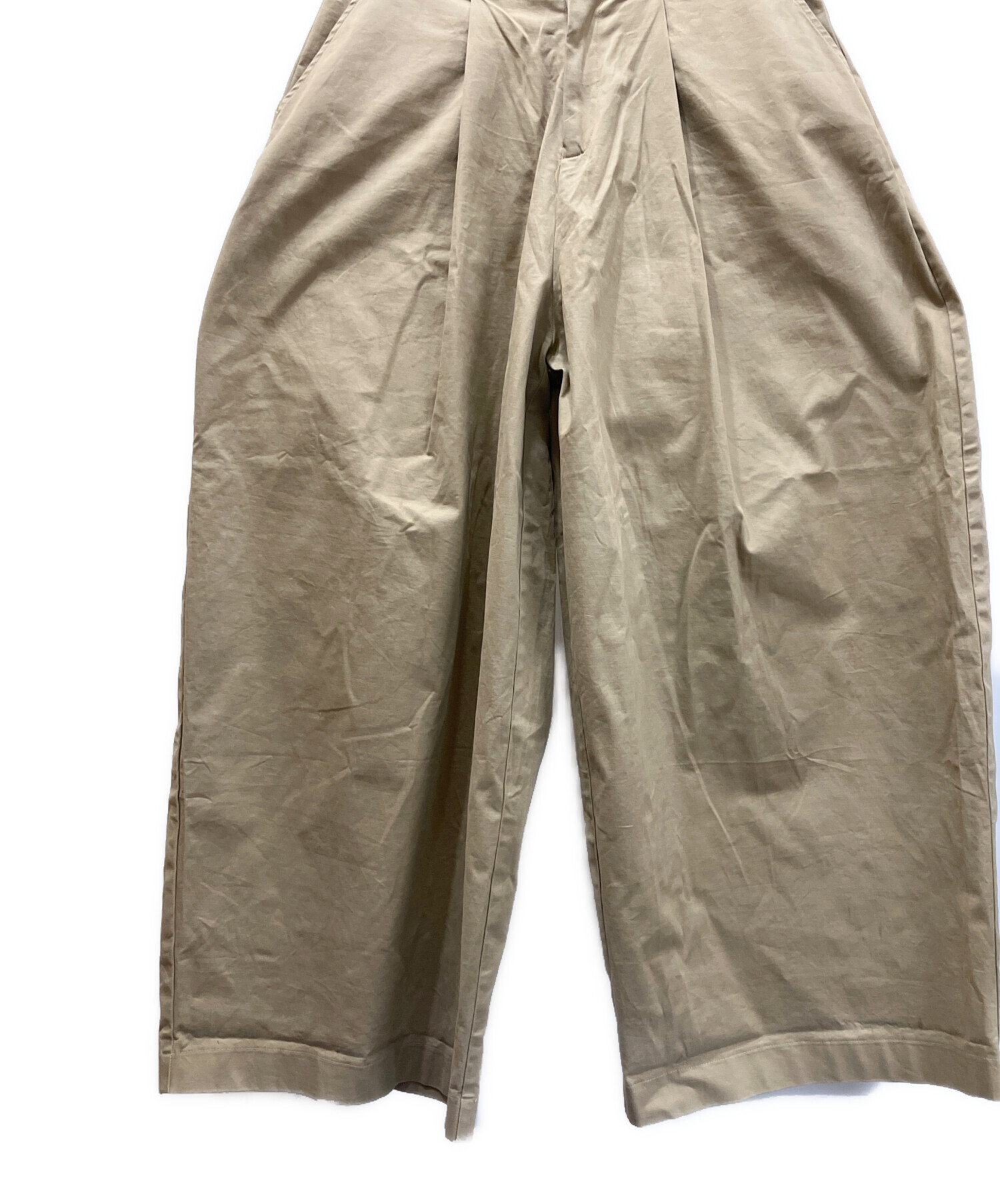中古・古着通販】pushpush (プッシュプッシュ) タックワイドパンツ
