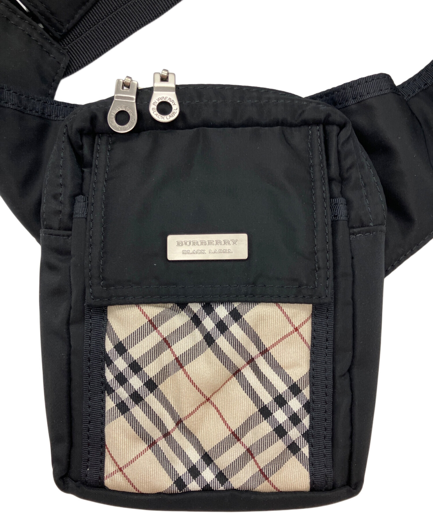 Burberry ブラックレーベル ウエストバッグ　ウール チェック 中古・古着通販】BURBERRY BLACK LABEL (バーバリーブラックレーベル