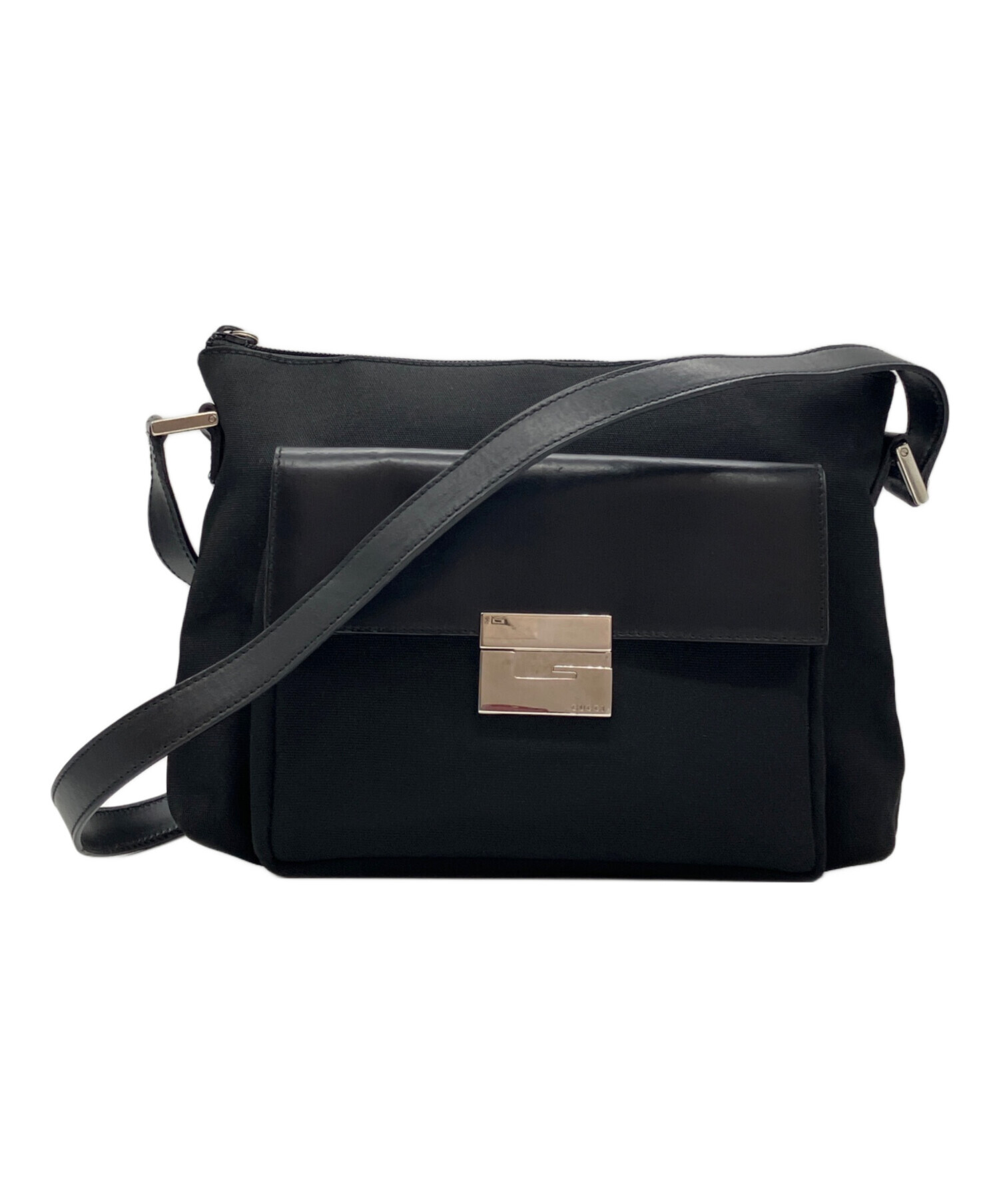 中古・古着通販】GUCCI (グッチ) G金具 ワンショルダーバッグ ブラック 