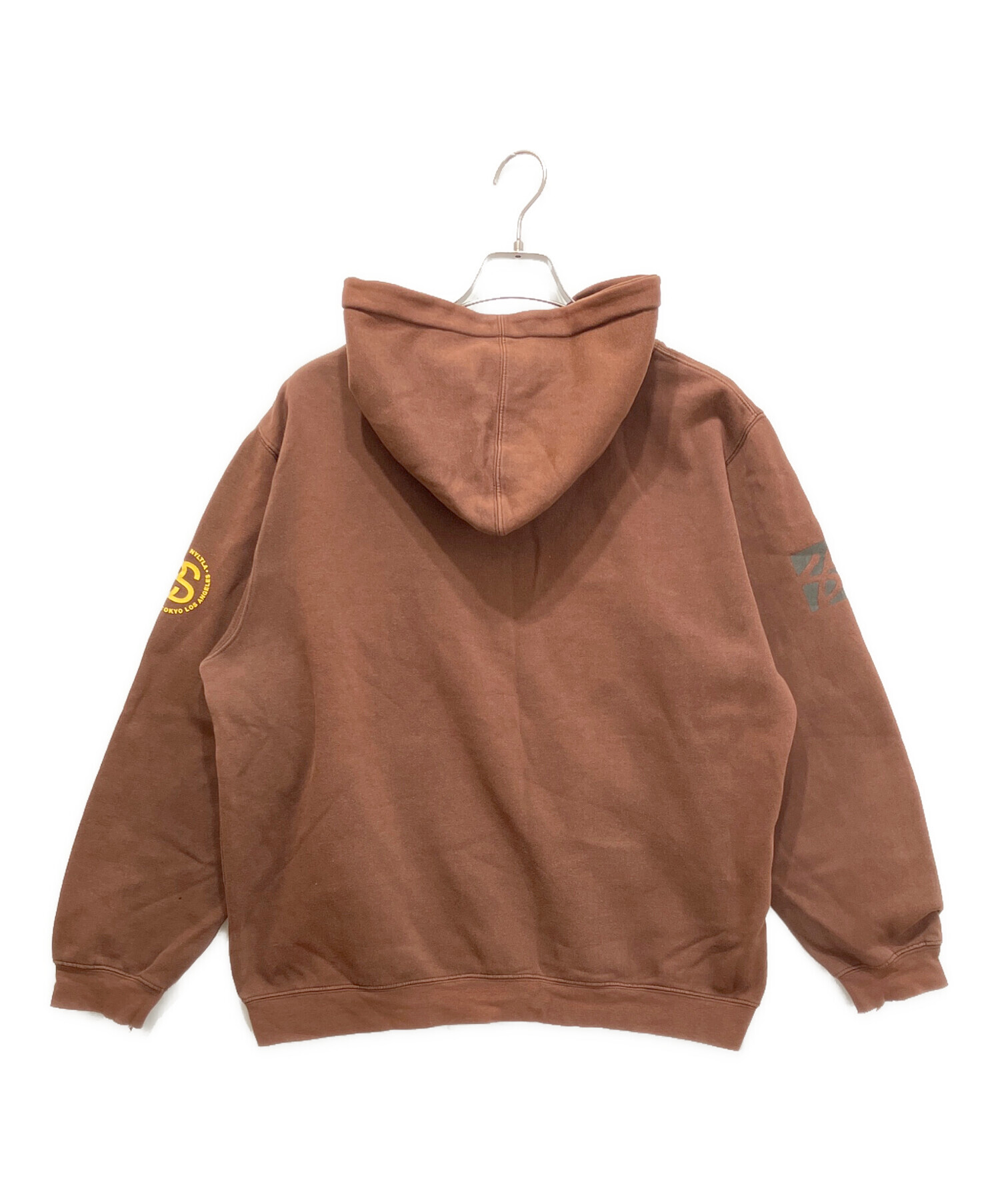 Old Stüssyブラウン フード付きパーカー Lサイズ パーカー STUSSY Old