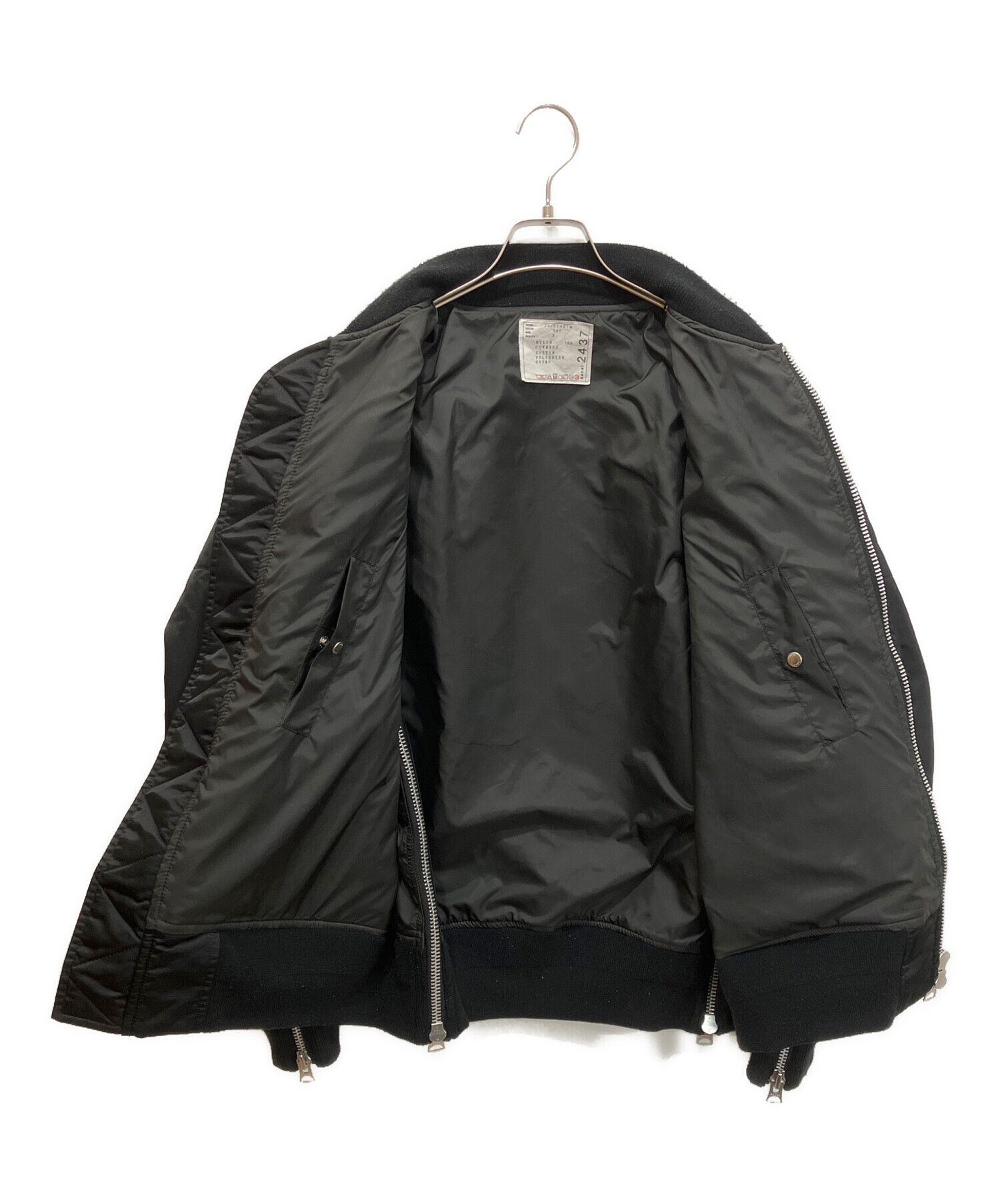 中古・古着通販】sacai (サカイ) レザードッキング MA-1ジャケット
