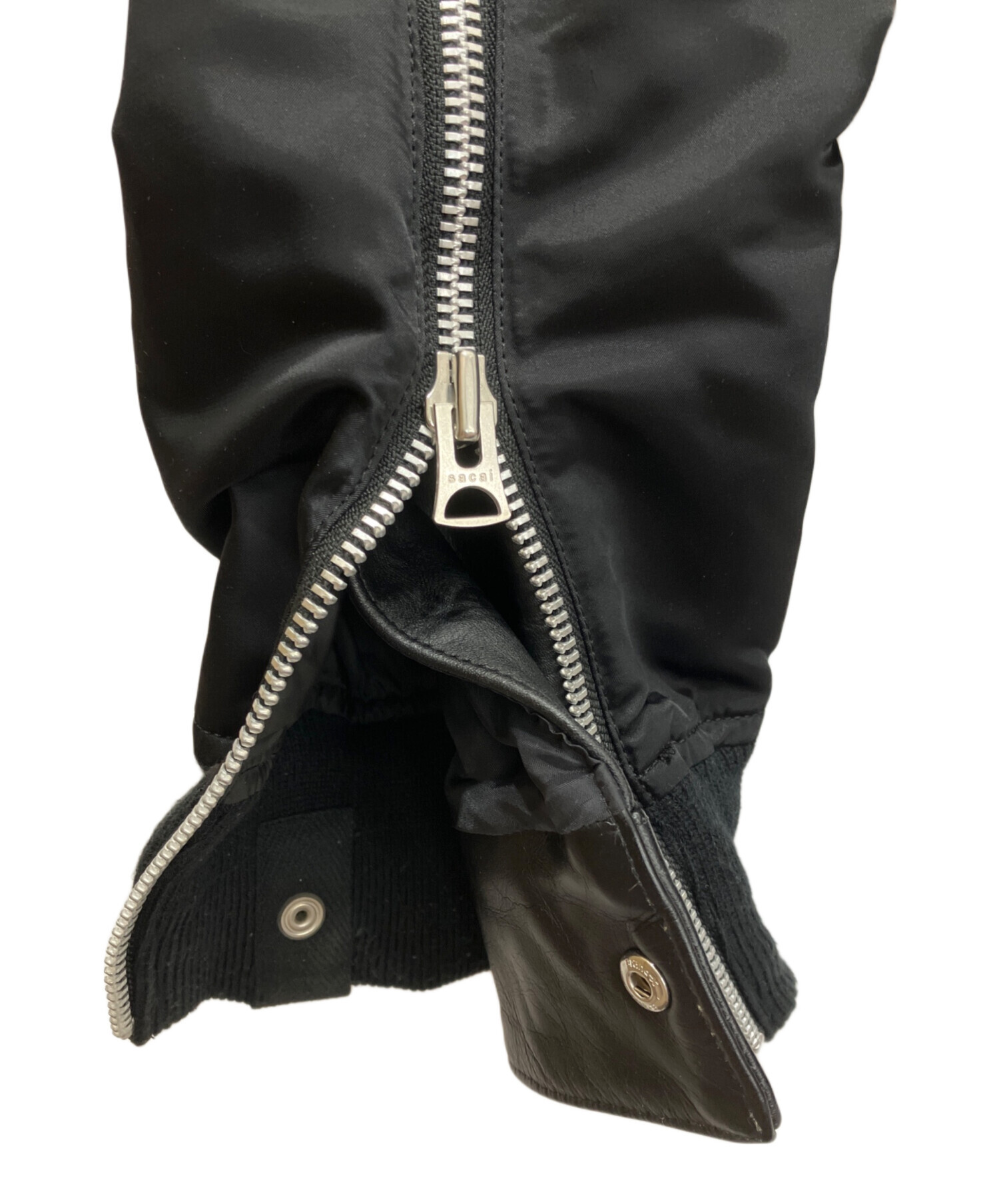 中古・古着通販】sacai (サカイ) レザードッキング MA-1ジャケット