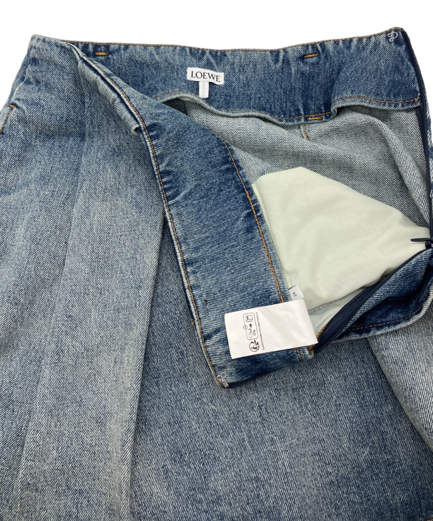 中古・古着通販】LOEWE (ロエベ) 26SS ロゴ デニムミニスカート ブルー