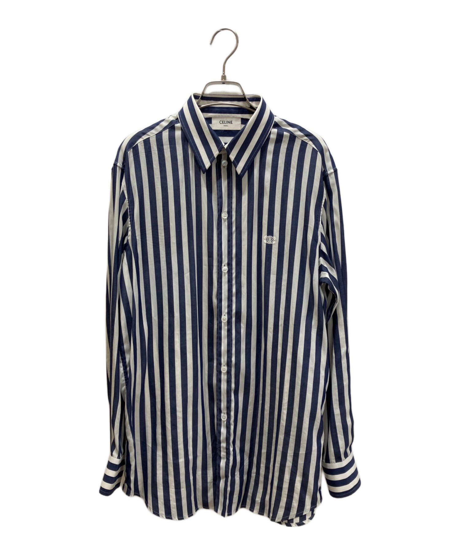中古・古着通販】CELINE (セリーヌ) トリオンフロゴ ストライプシャツ