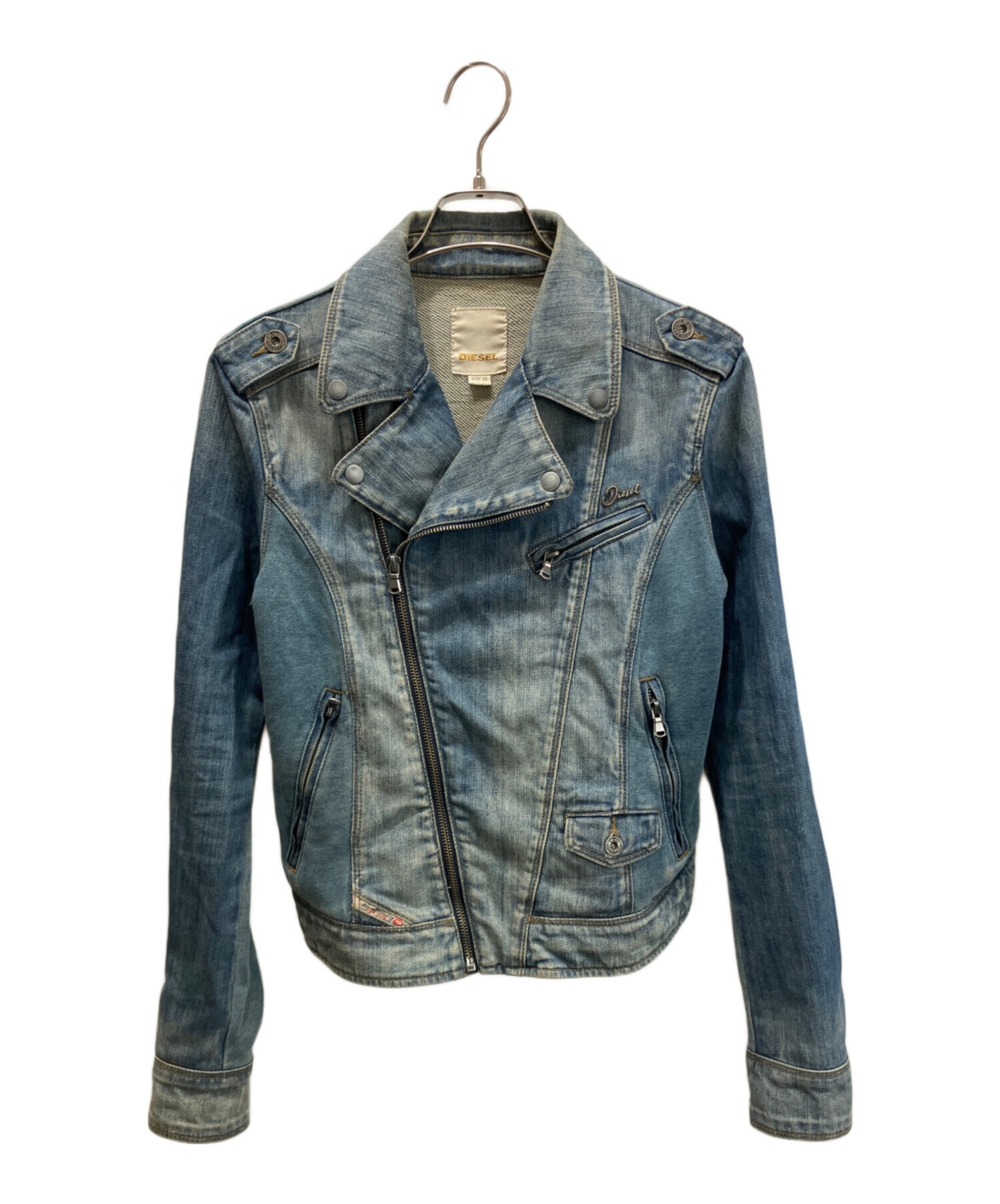 DIESELディーゼル シングルライダース デニムジャケット ITALY製 XL 中古・古着通販】DIESEL (ディーゼル) デニムライダースジャケット