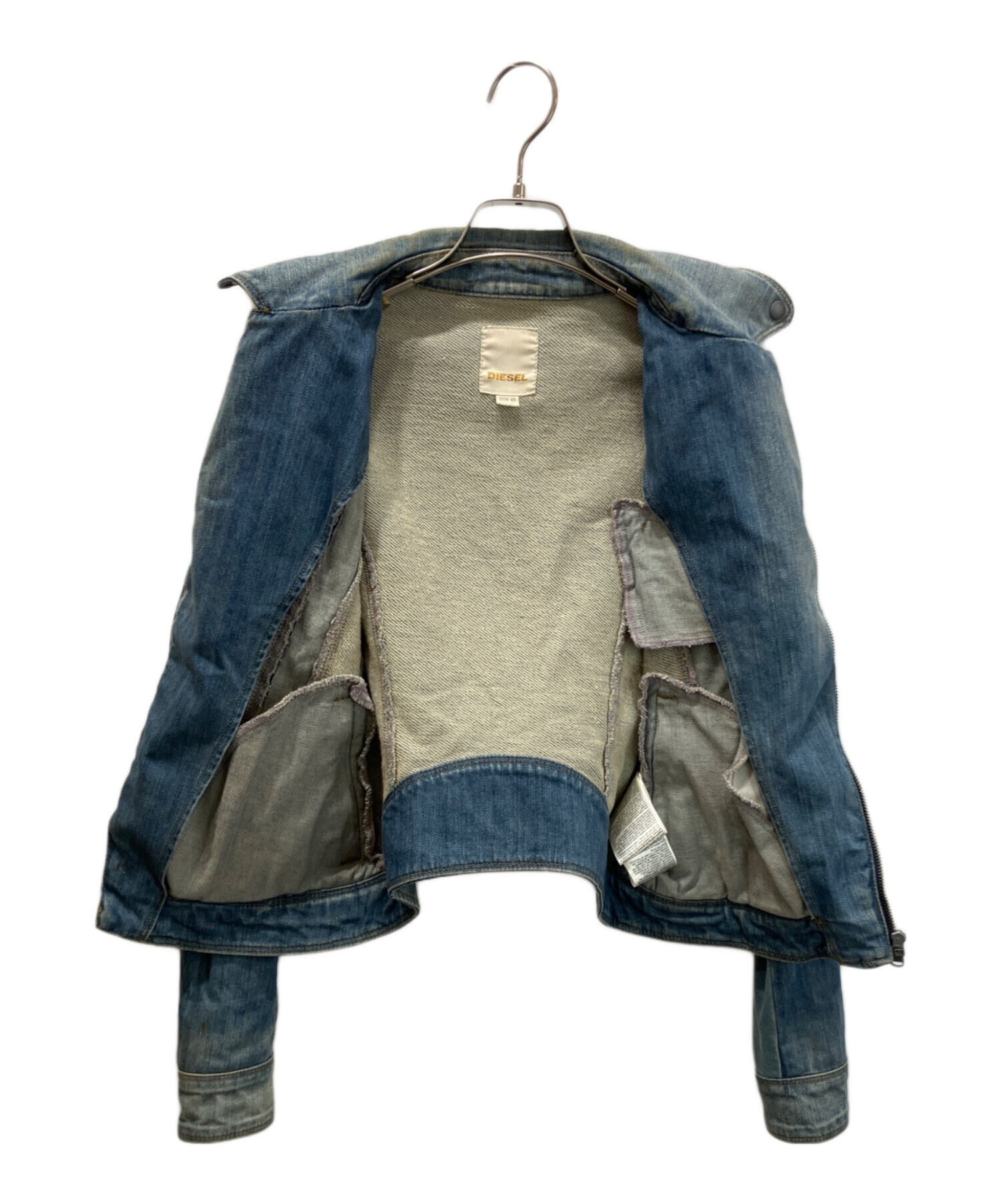 中古・古着通販】DIESEL (ディーゼル) デニムライダースジャケット
