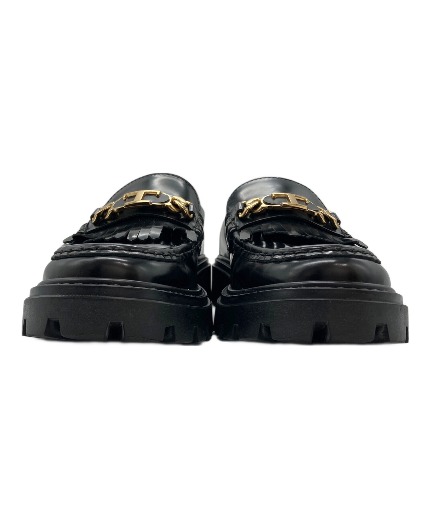 中古・古着通販】TOD'S (トッズ) フリンジローファー ブラック サイズ