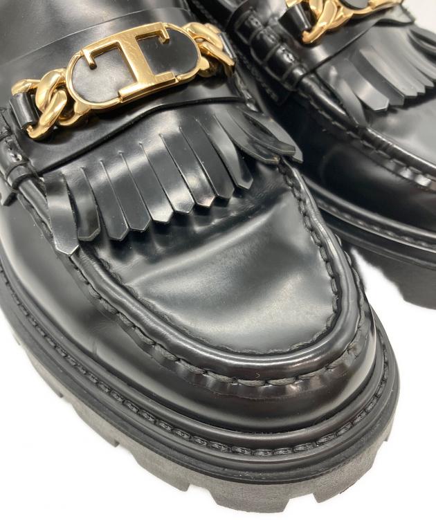 中古・古着通販】TOD'S (トッズ) フリンジローファー ブラック サイズ