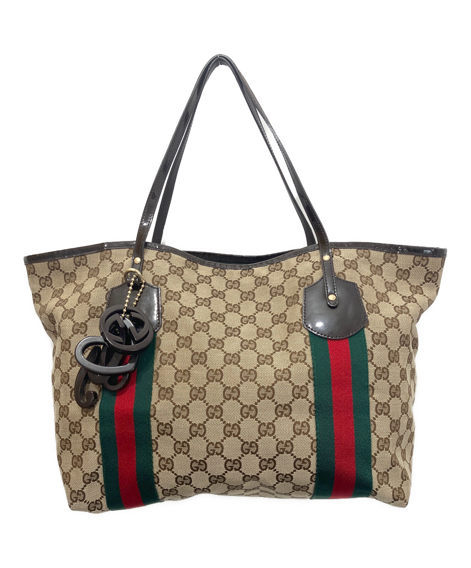 中古・古着通販】GUCCI (グッチ) シェリーライン GGキャンバス トート