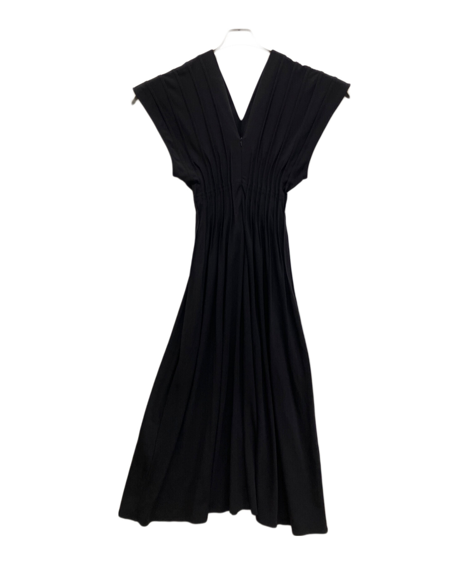 Her lip to ハーリップトゥ プリーツロングワンピース 黒ノースリーブ 中古・古着通販】HER LIP TO (ハーリップトゥ) Ambient Long Dress
