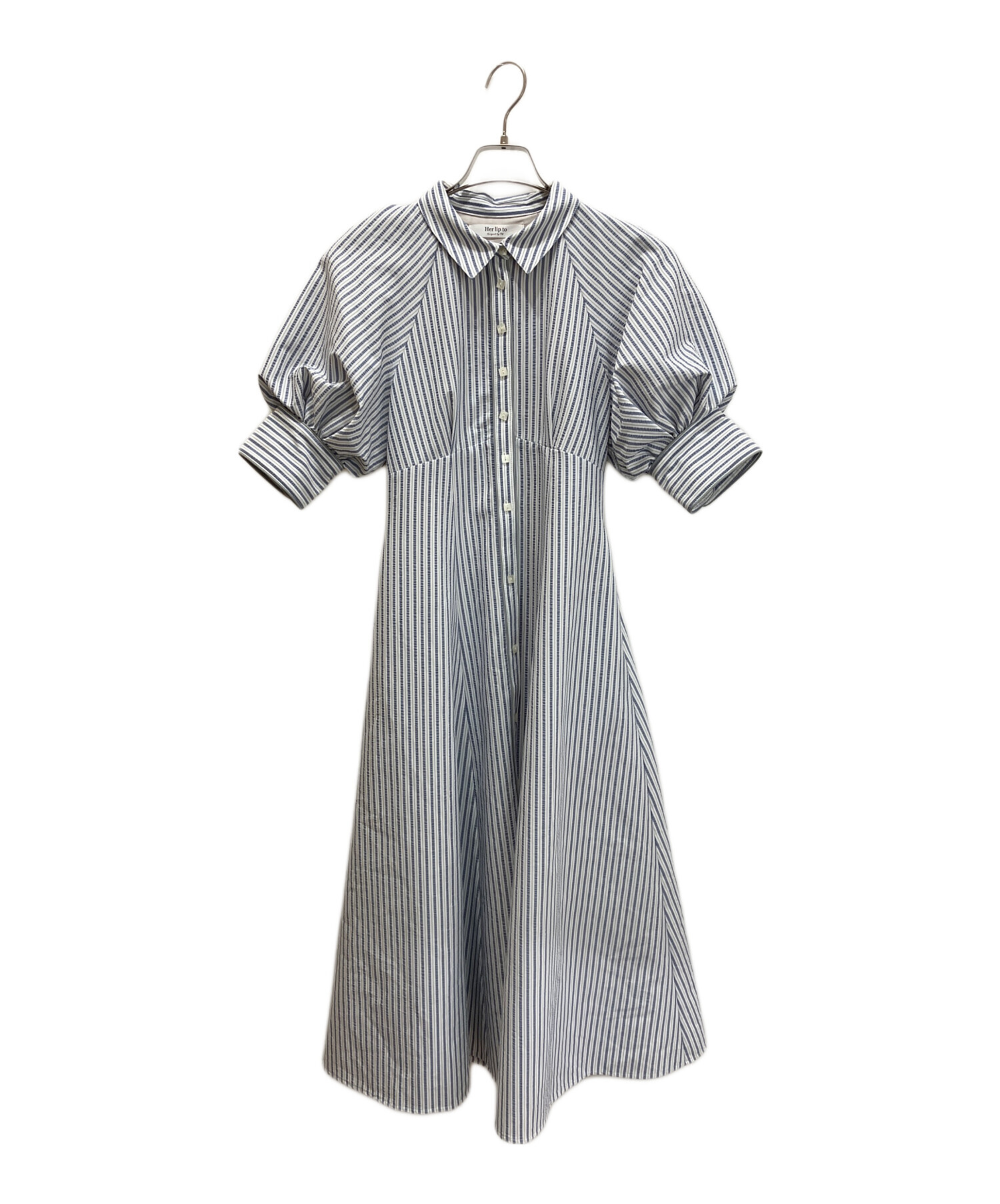 中古・古着通販】HER LIP TO (ハーリップトゥ) Volume Sleeve Stripe
