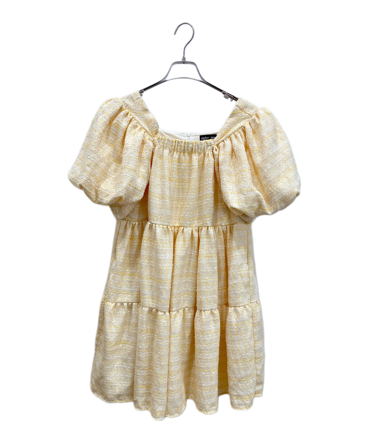 美品！sister jane！フリル付きイエロー半袖ワンピース♡ 中古・古着通販】Sister Jane (シスタージェーン) パフスリーブミニ