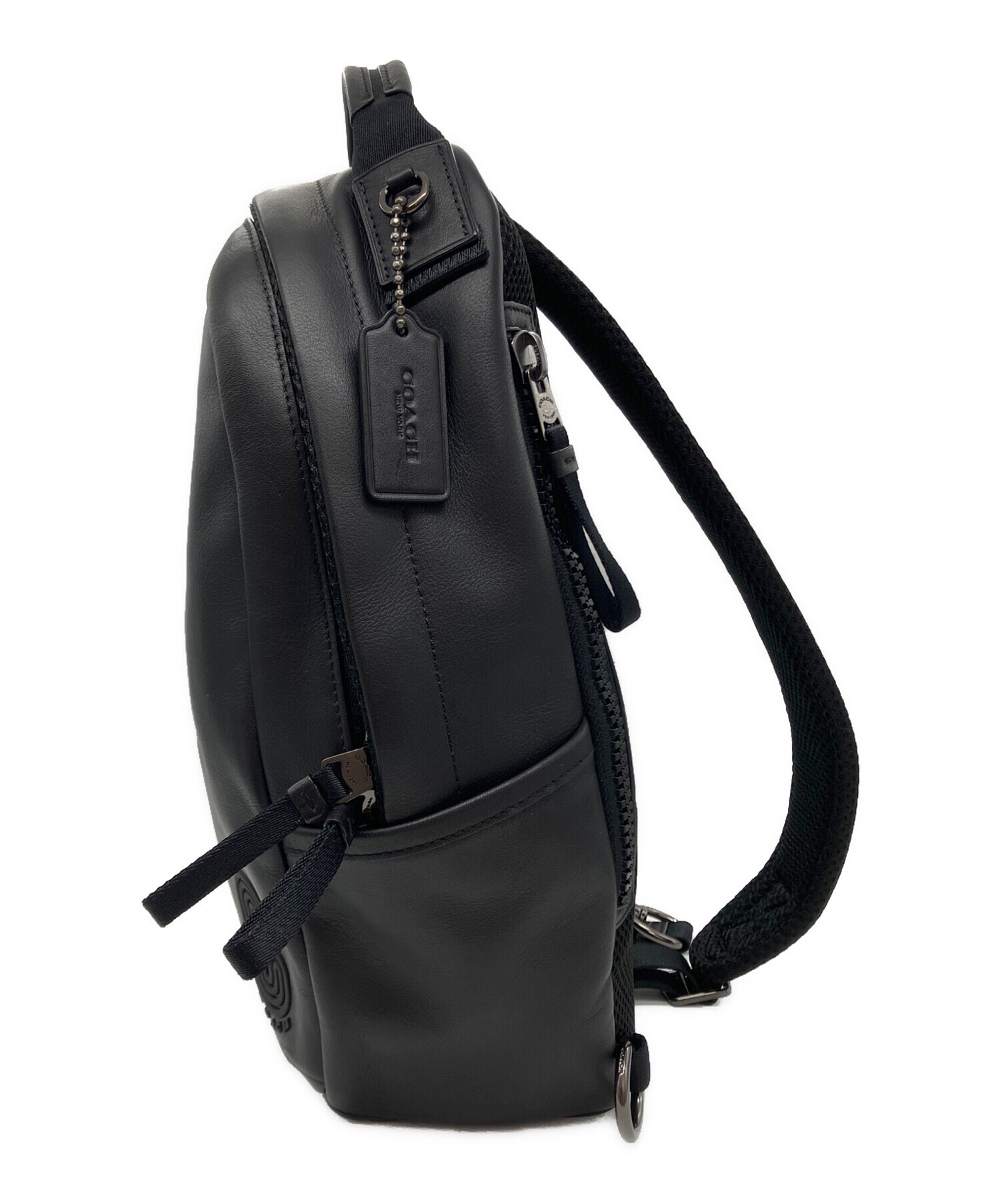 未使用級 コーチ エッジパック ボディバッグ ビジネスバッグ レザー ロゴ 黒 中古・古着通販】COACH (コーチ) エッジ パック 斜め掛け&ボディバッグ
