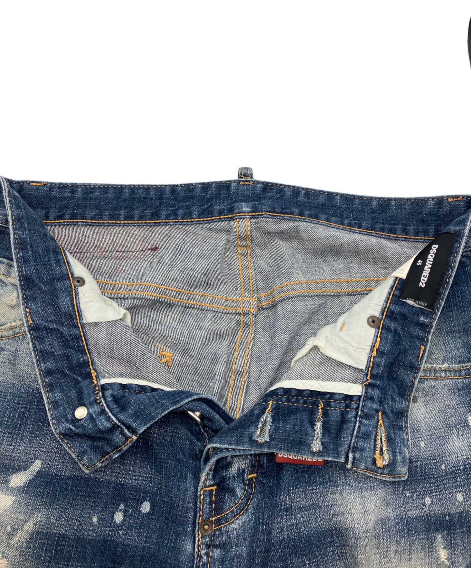 【美品】DSQUARED ディースクエアード　ダメージ加工 ブルーデニム 中古・古着通販】DSQUARED2 (ディースクエアード) ダメージ加工デニム
