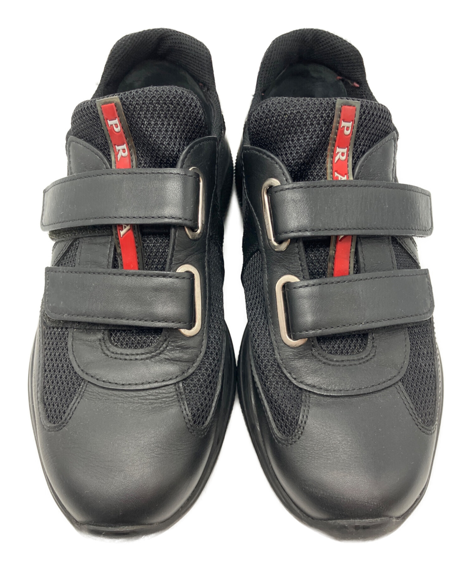 PRADA SPORT レザー ベルクロ スニーカー 黒 9 28相当 中古・古着通販】PRADA SPORTS (プラダスポーツ) ベルクロスニーカー