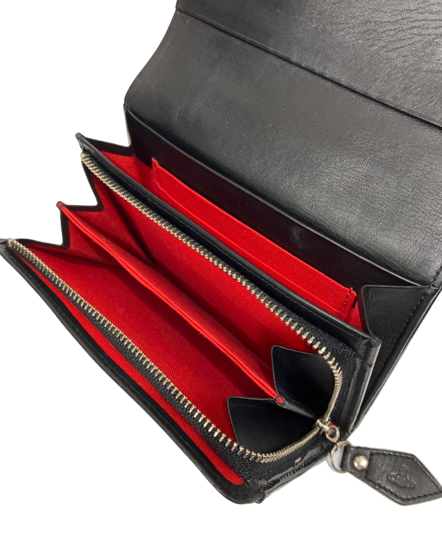【美品】 激レア ヴィヴィアンウエストウッド ライジングオーブ 折り財布 黒 中古・古着通販】Vivienne Westwood (ヴィヴィアンウエストウッド