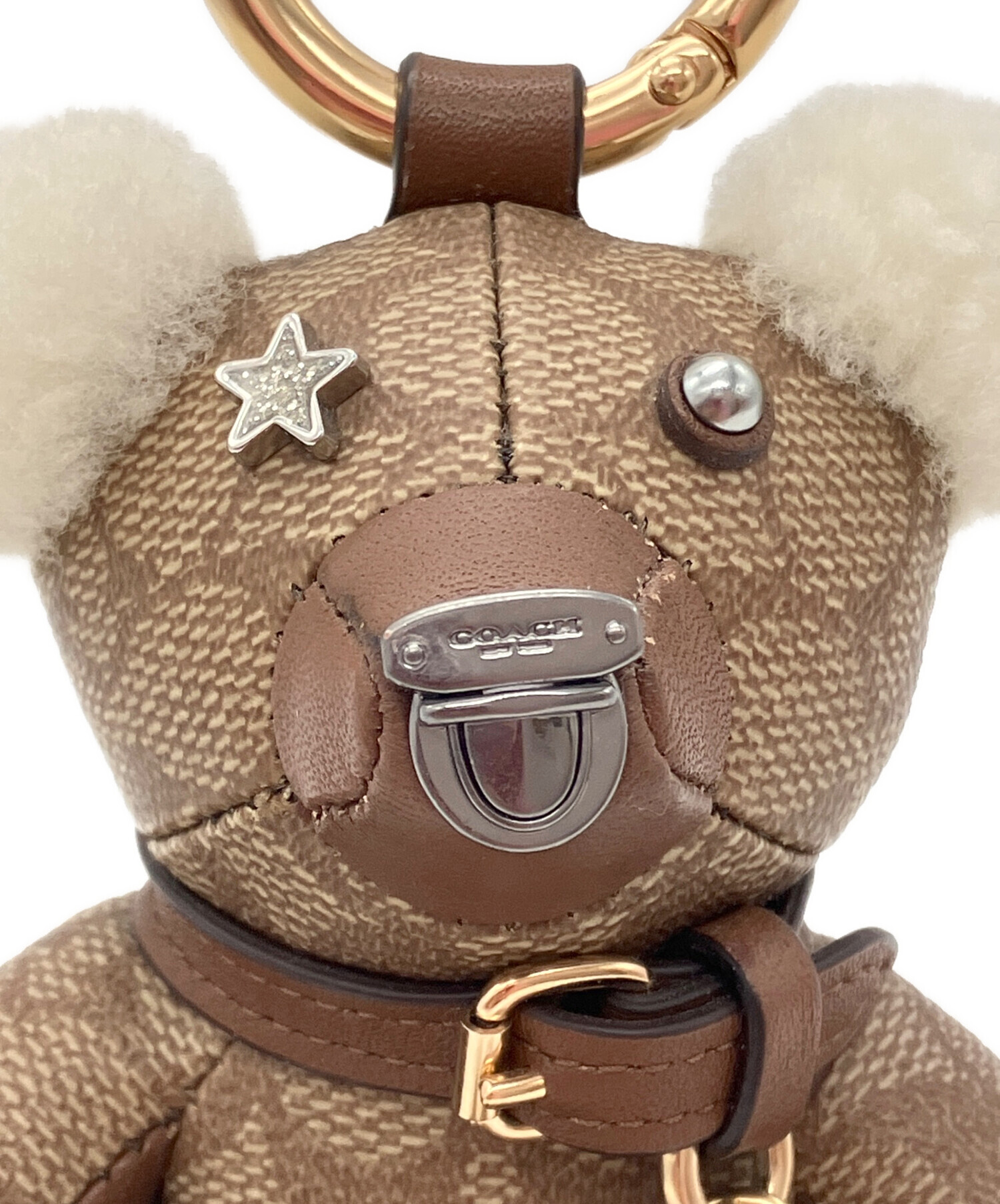 中古・古着通販】COACH (コーチ) シグネチャーテディベアキーホルダー
