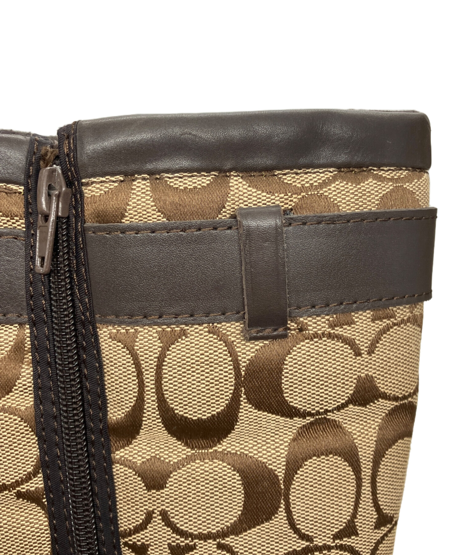 中古・古着通販】COACH (コーチ) シグネチャーロングブーツ ブラウン