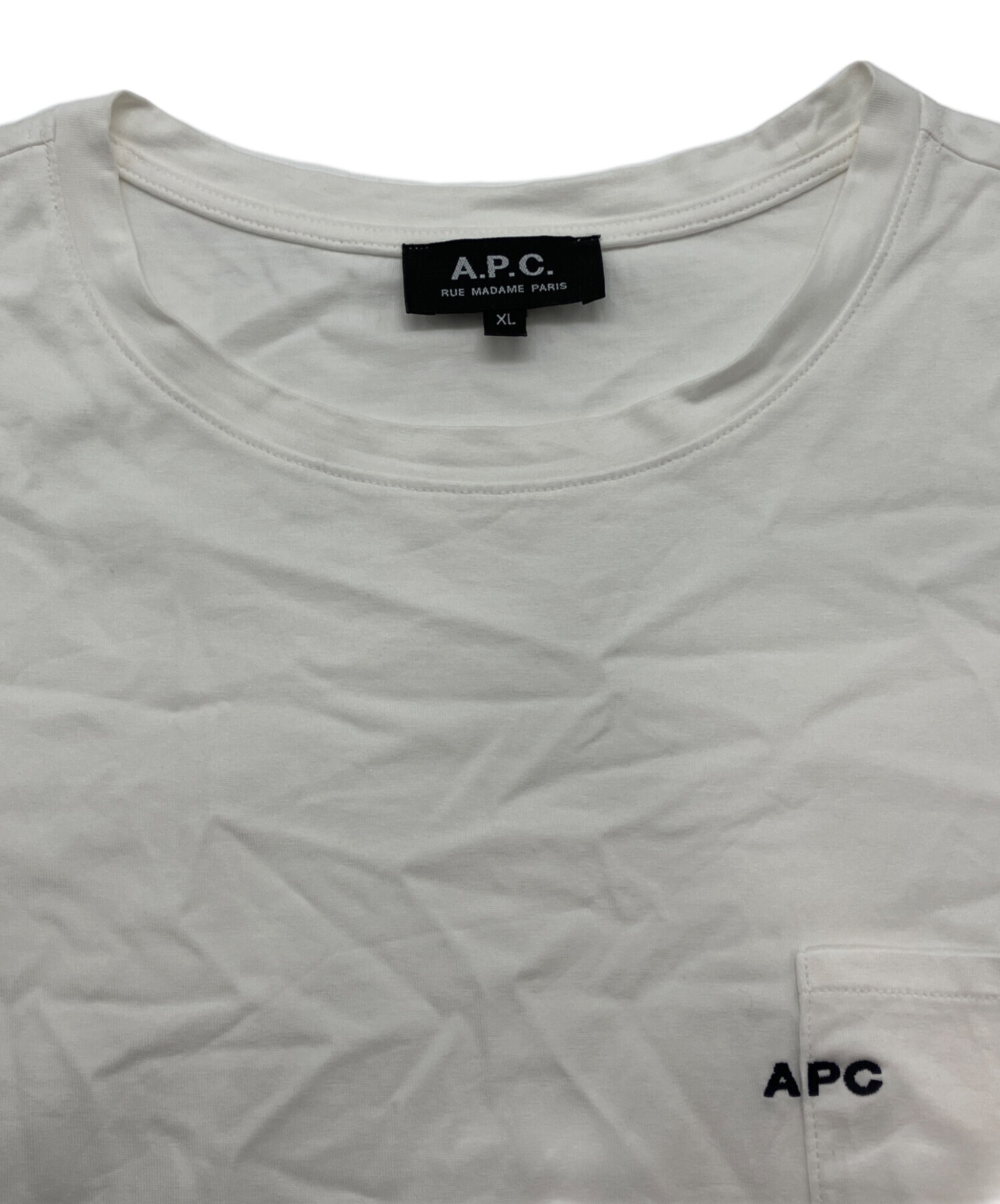 【新品・未使用　XL】A.P.C. Tシャツ ホワイト 中古・古着通販】A.P.C. (アーペーセー) Tシャツ ホワイト サイズ:XL
