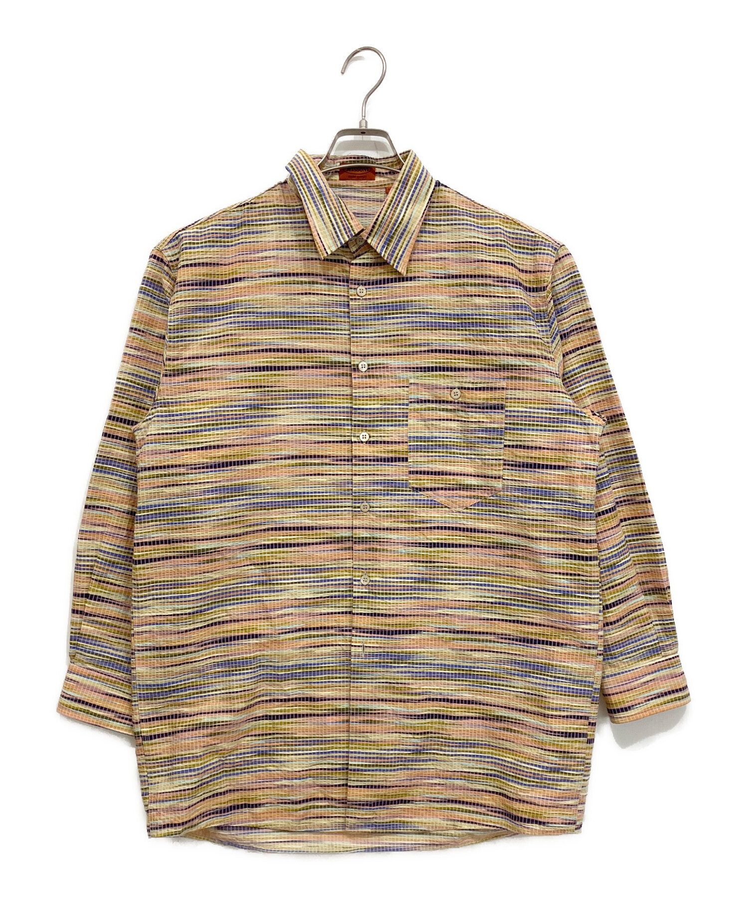 イタリア製 MISSONI ミッソーニ 長袖シャツ ジグザグ柄 XL相当 総柄