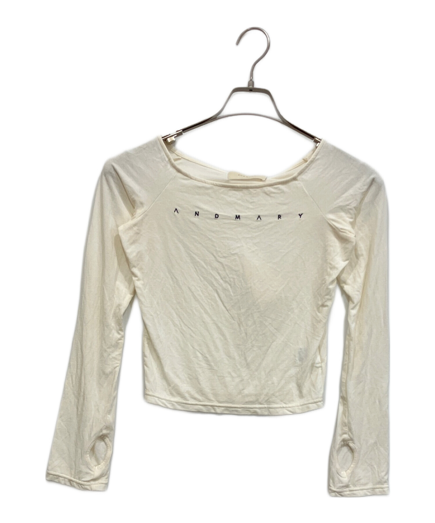 中古・古着通販】AND MARY (アンドマリー) Mary sheer logo tops