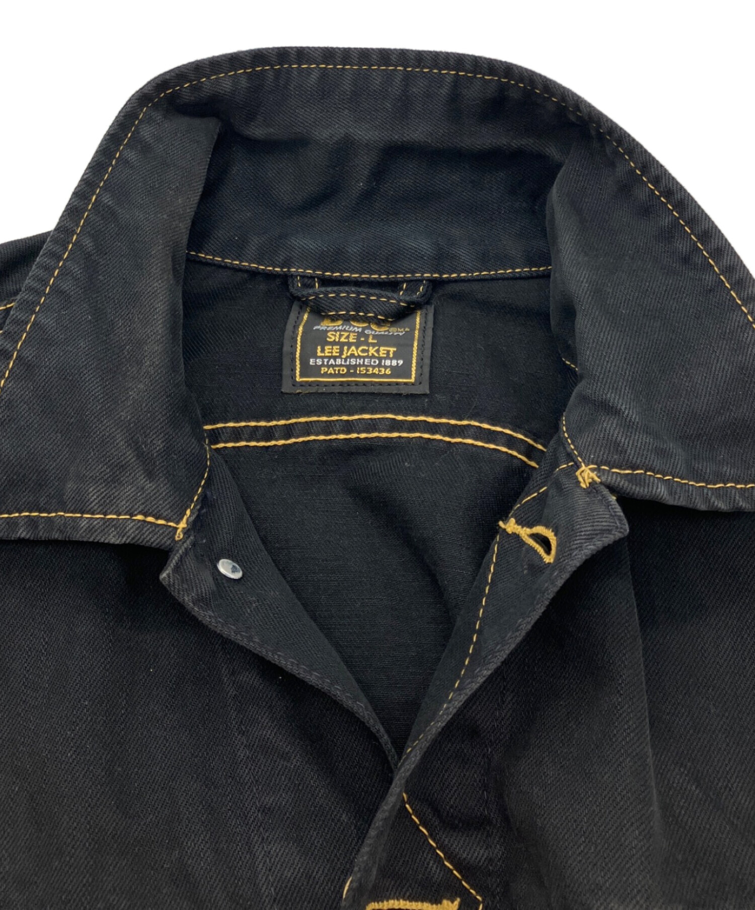 90s Lee ブラックデニムジャケット ブランケット 襟コーズ 中古・古着通販】LEE (リー) 90S SLIM JACKET ブラックデニム