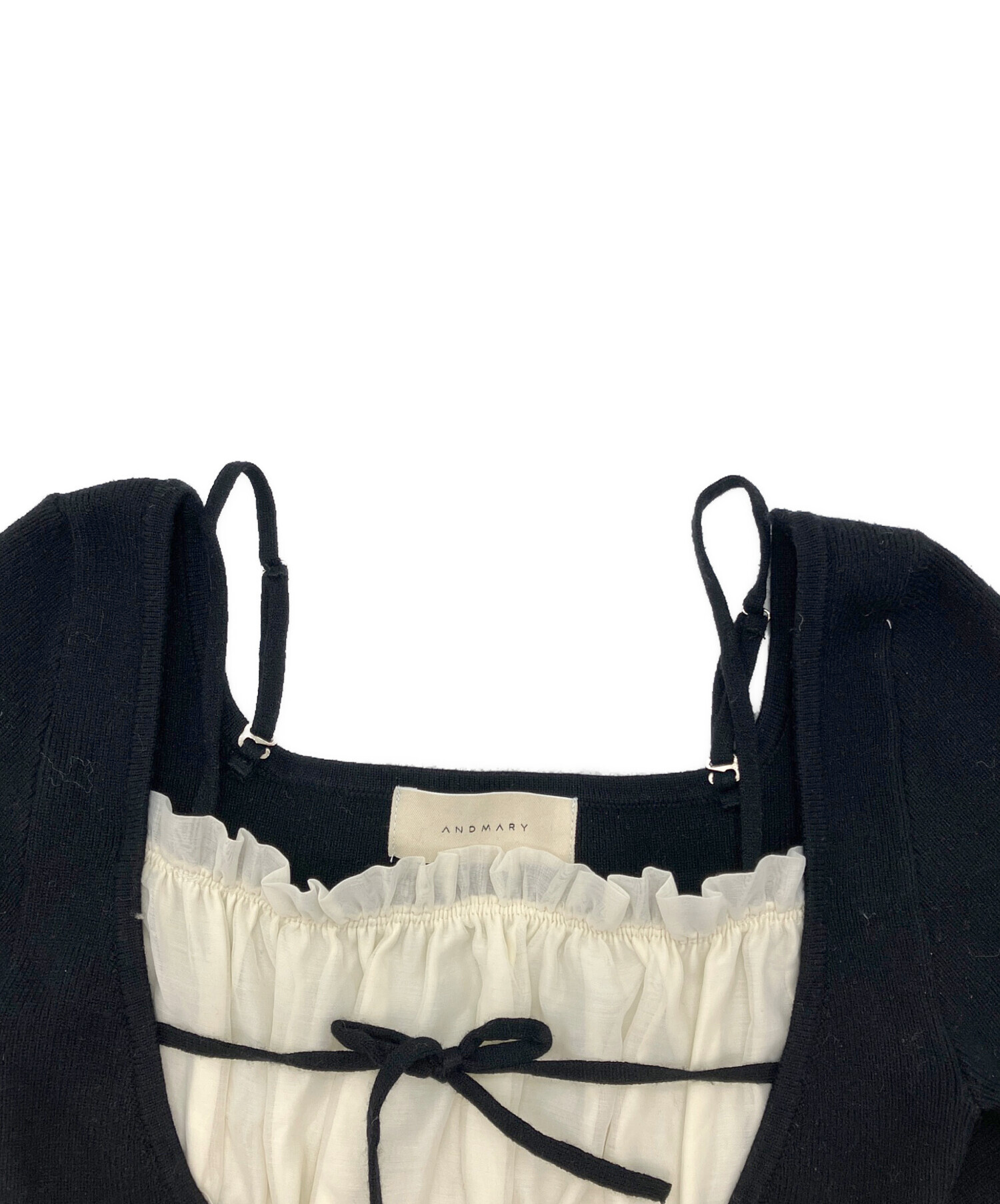 中古・古着通販】andmary (アンドマリー) Mew frill tops ブラック